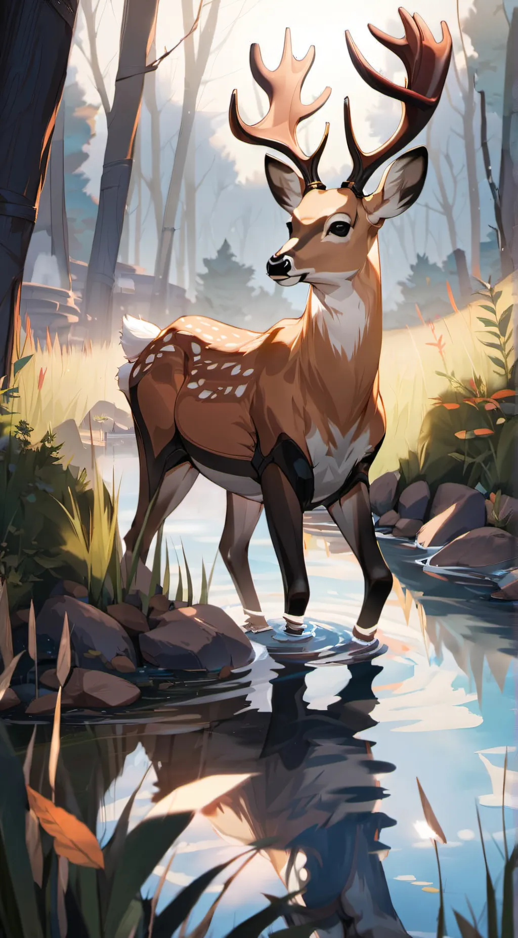ai character: Deer background