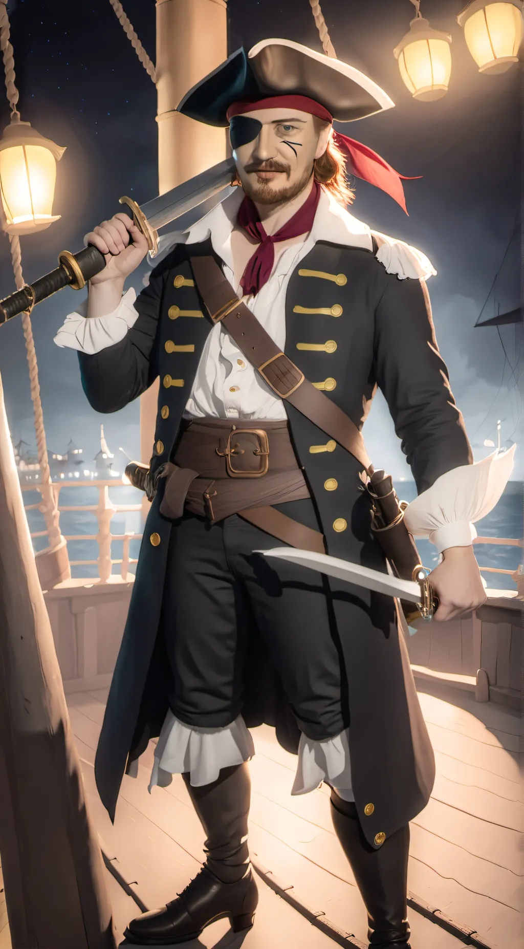ai character: Long John Silver background