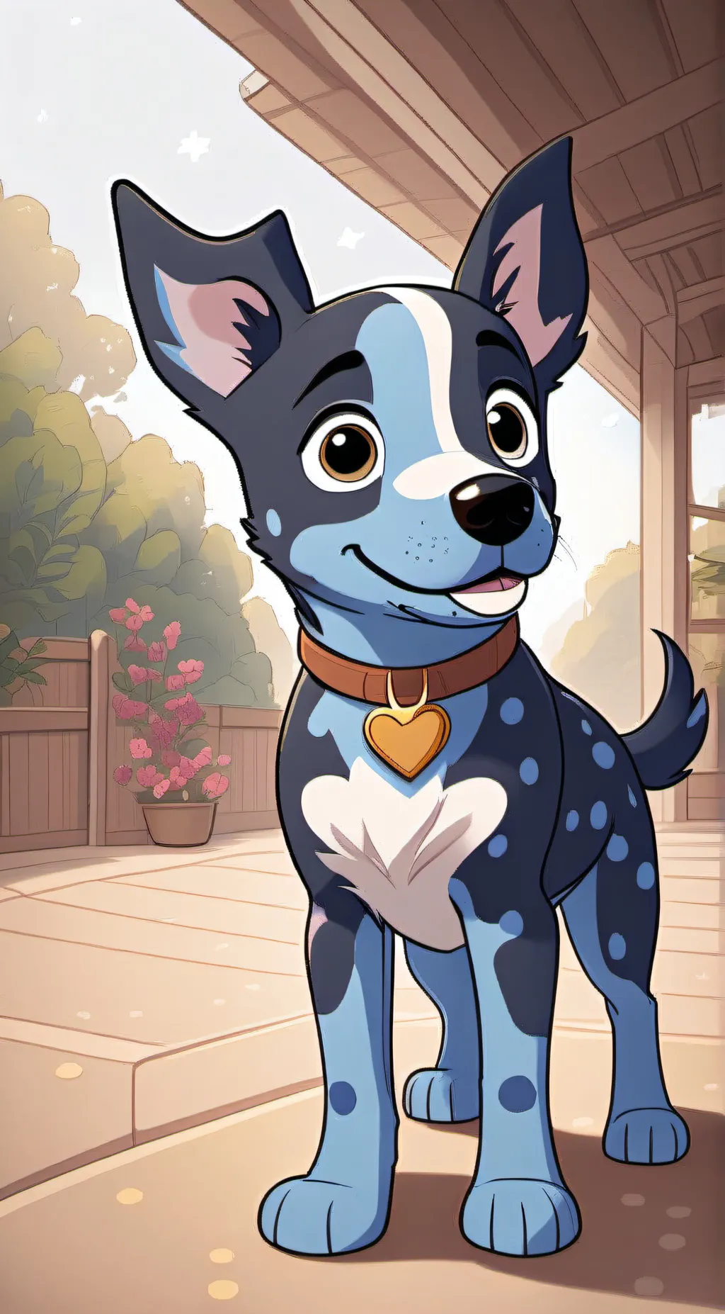 ai character: bluey background