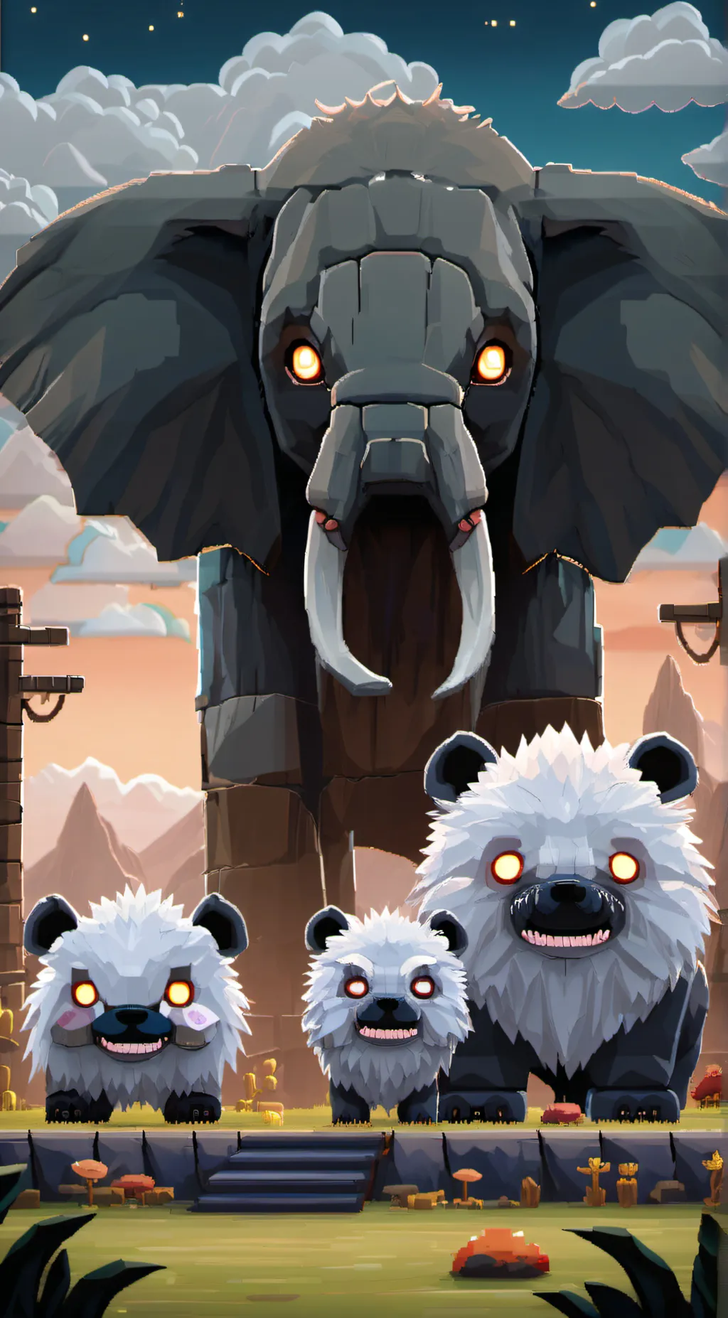 ai character: elephant  background