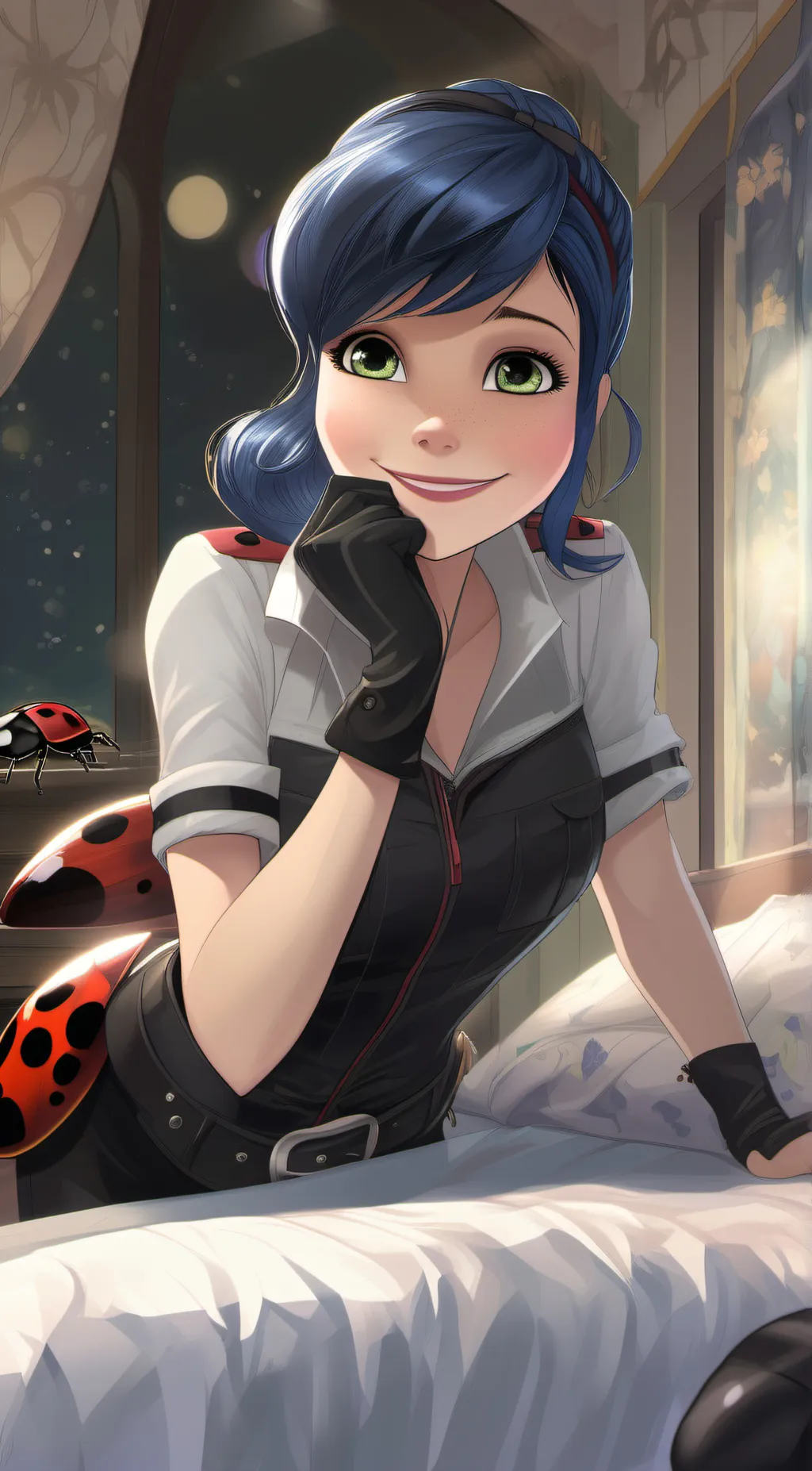 ai character: Marinette/Ladybug  background