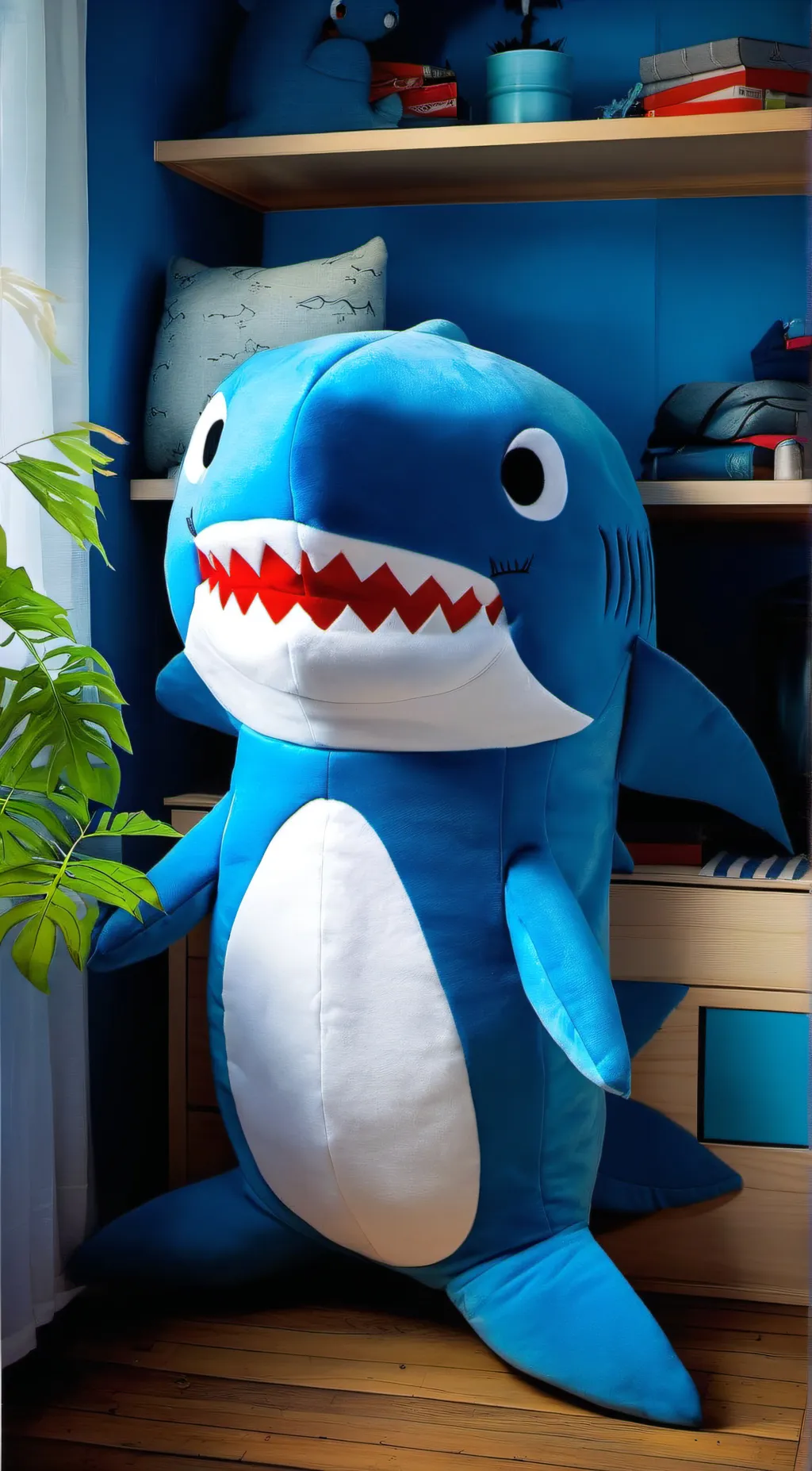 ai character: Ikea Shark background