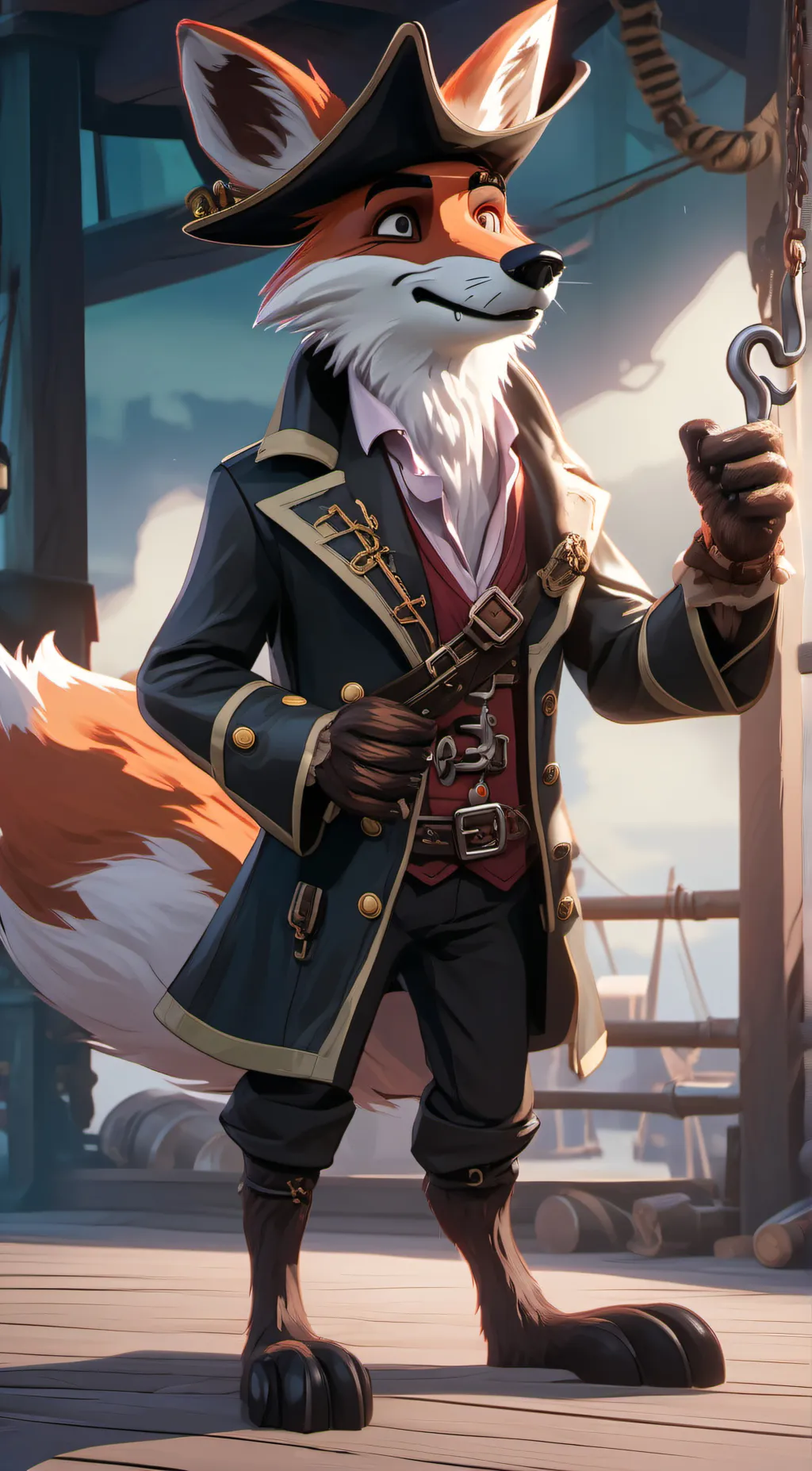 ai character: foxy the pirate  background