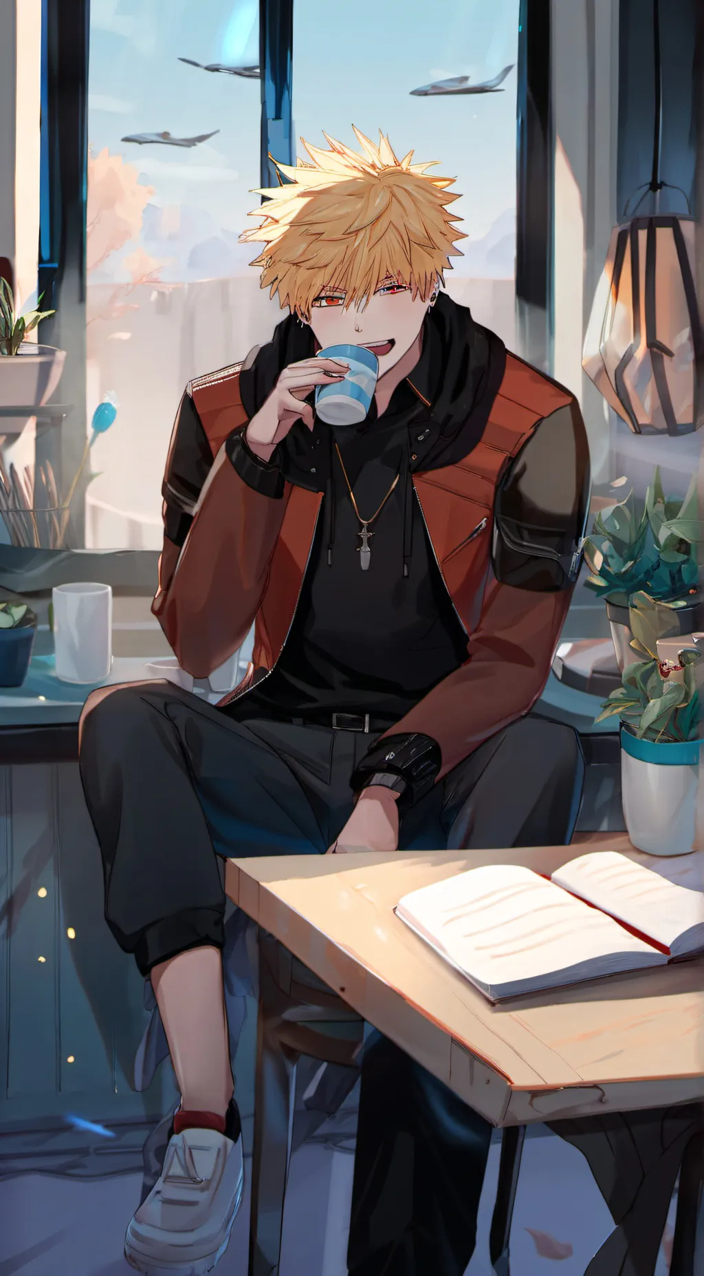 ai character: Katsuki bakugo  background