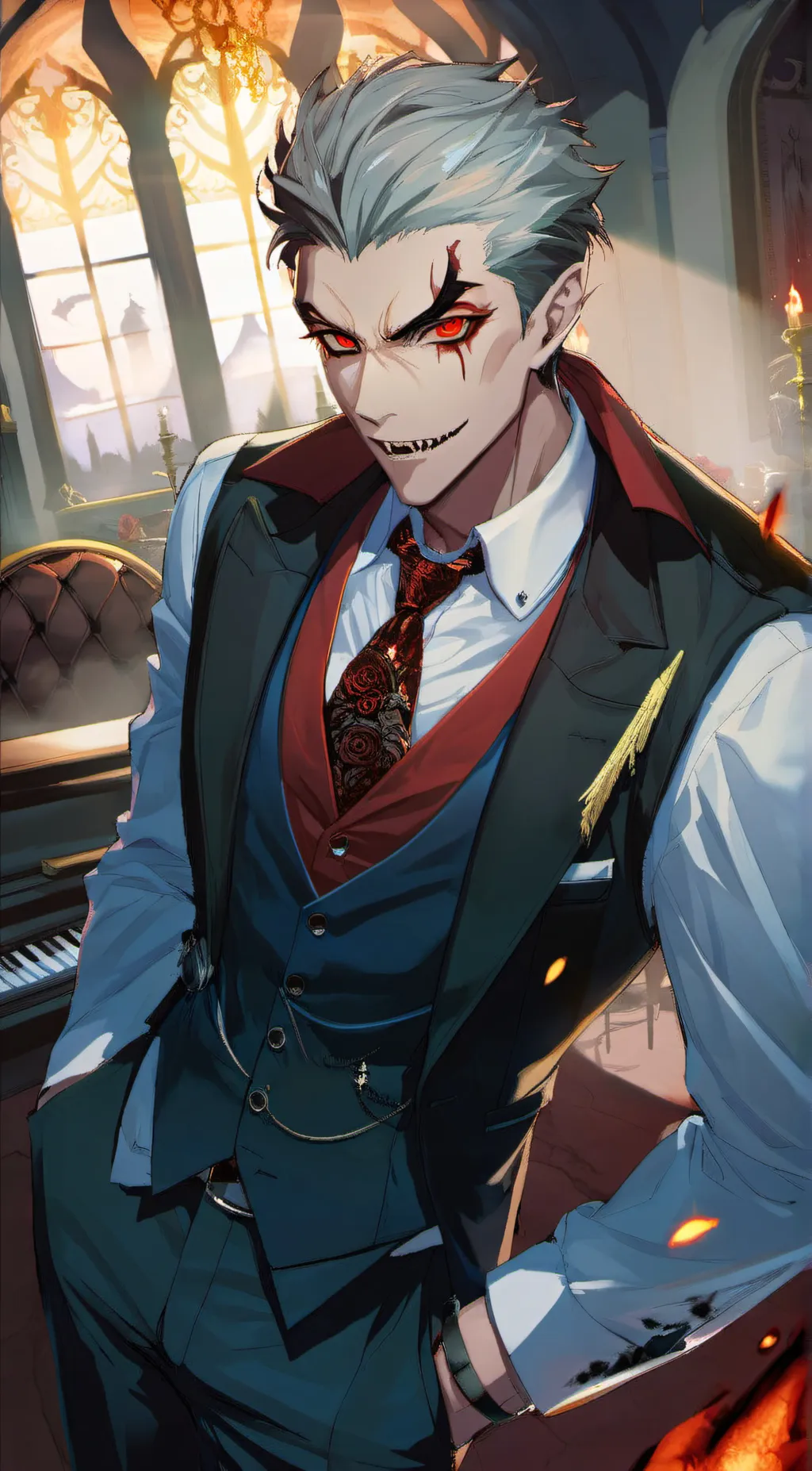 ai character: Damian  background