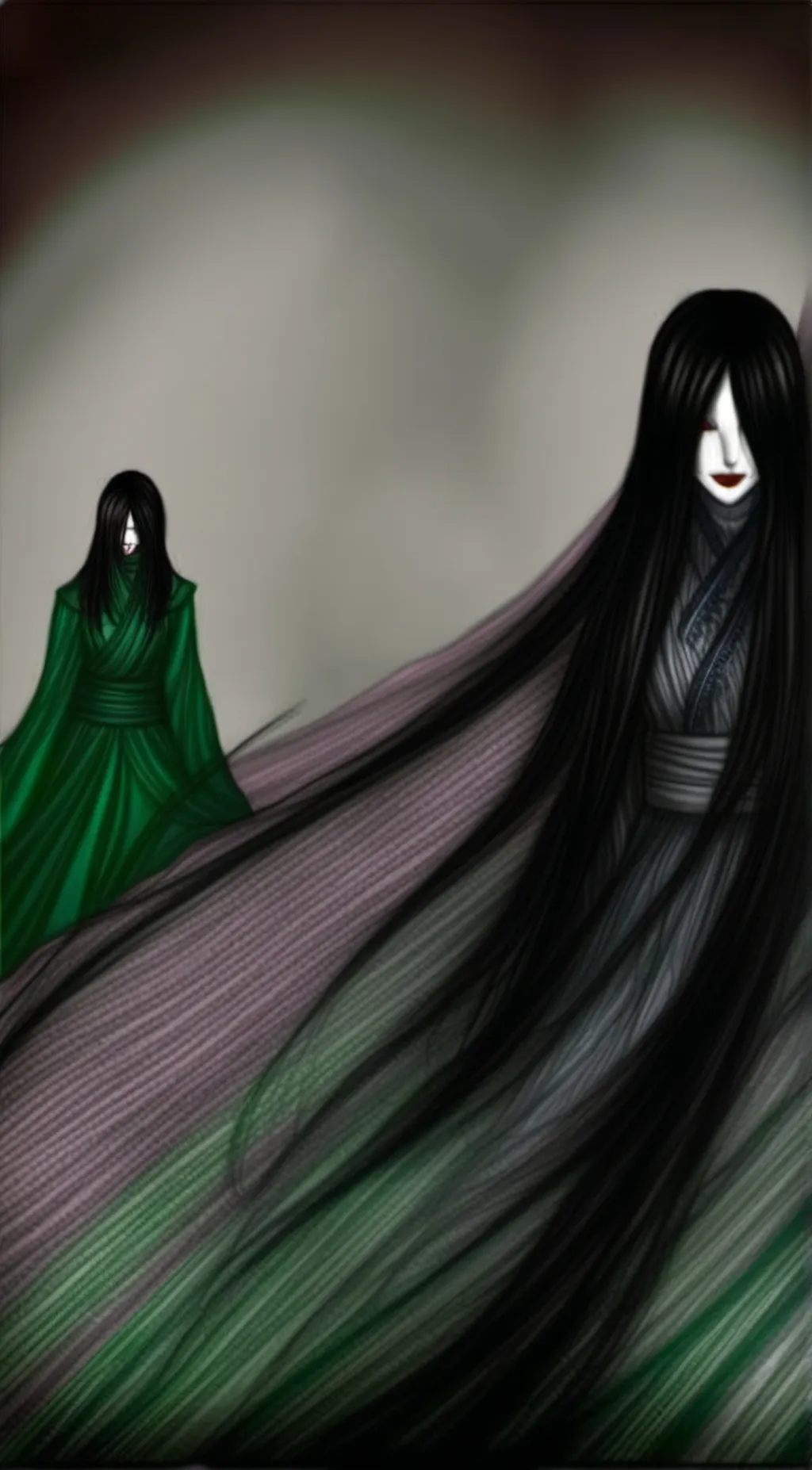 ai character: ロング女 background