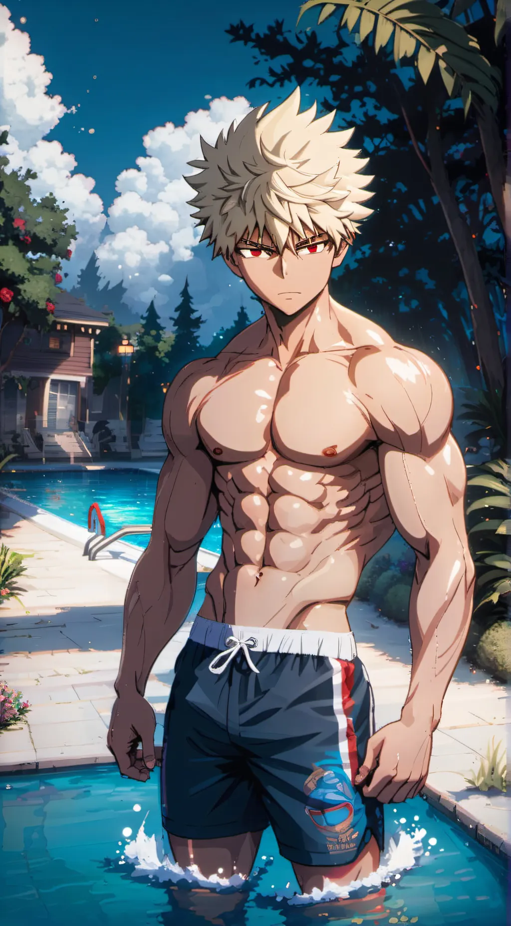 ai character: Bakugo (pool) background