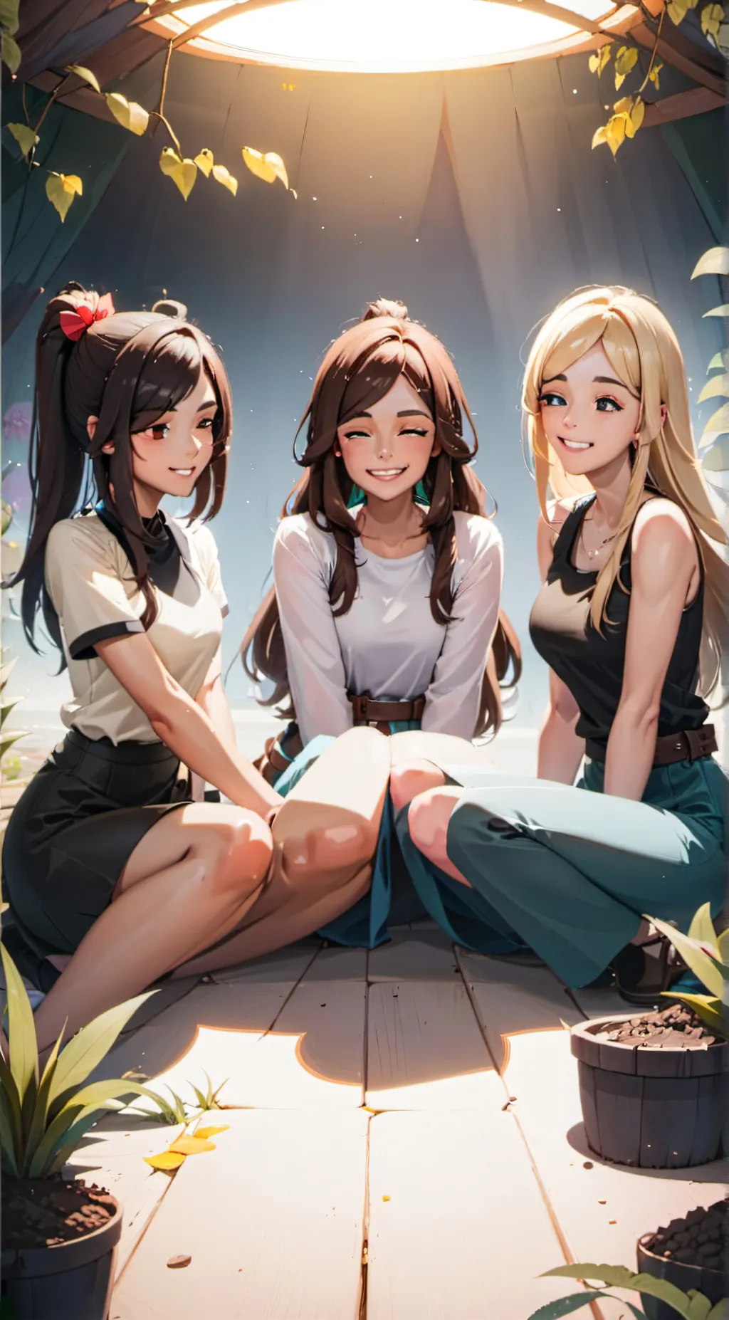 ai character: Daisy, Lily, Rose background