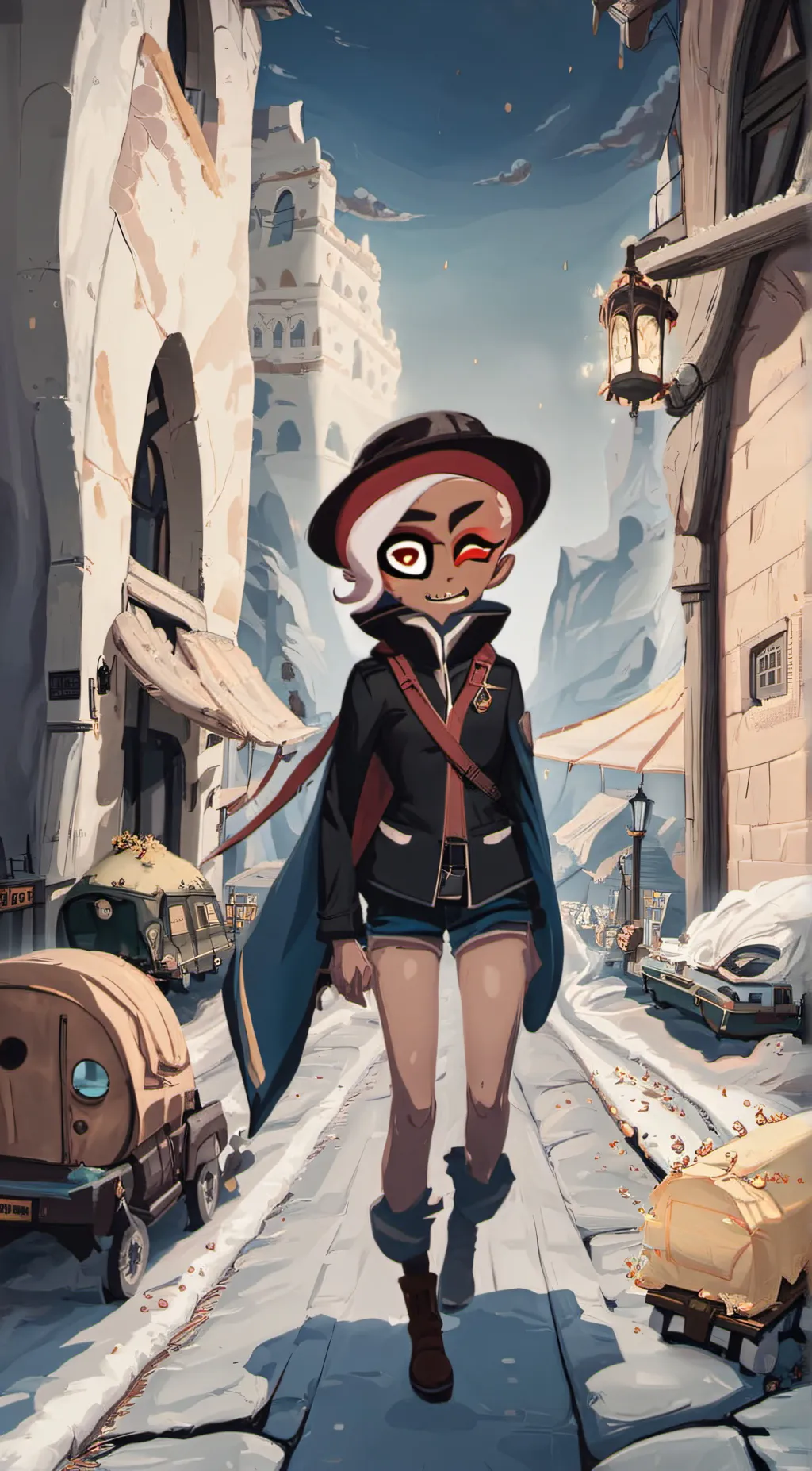 ai character: Blood moon background