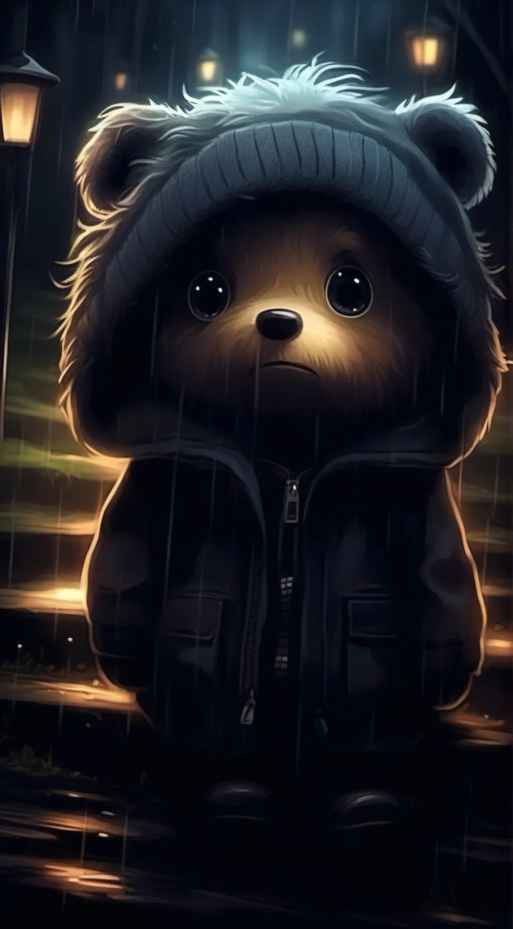 ai character: depressed Pooh background