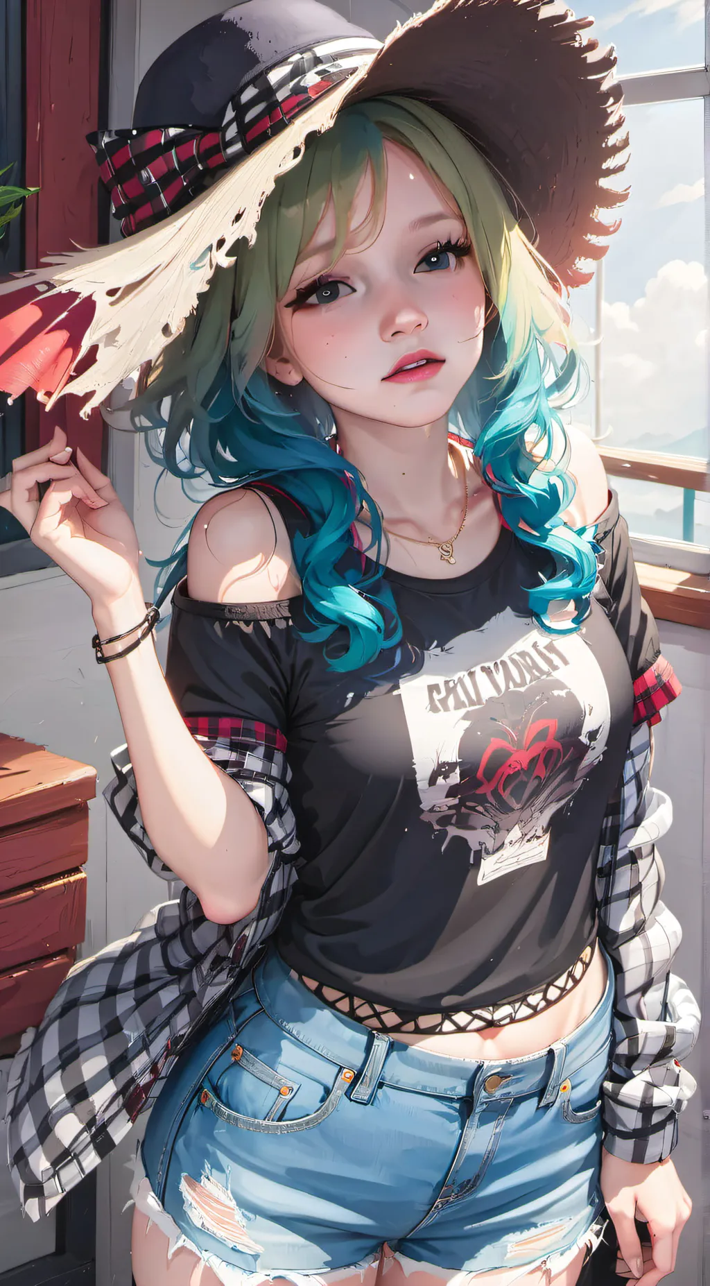 ai character: Ashley  background