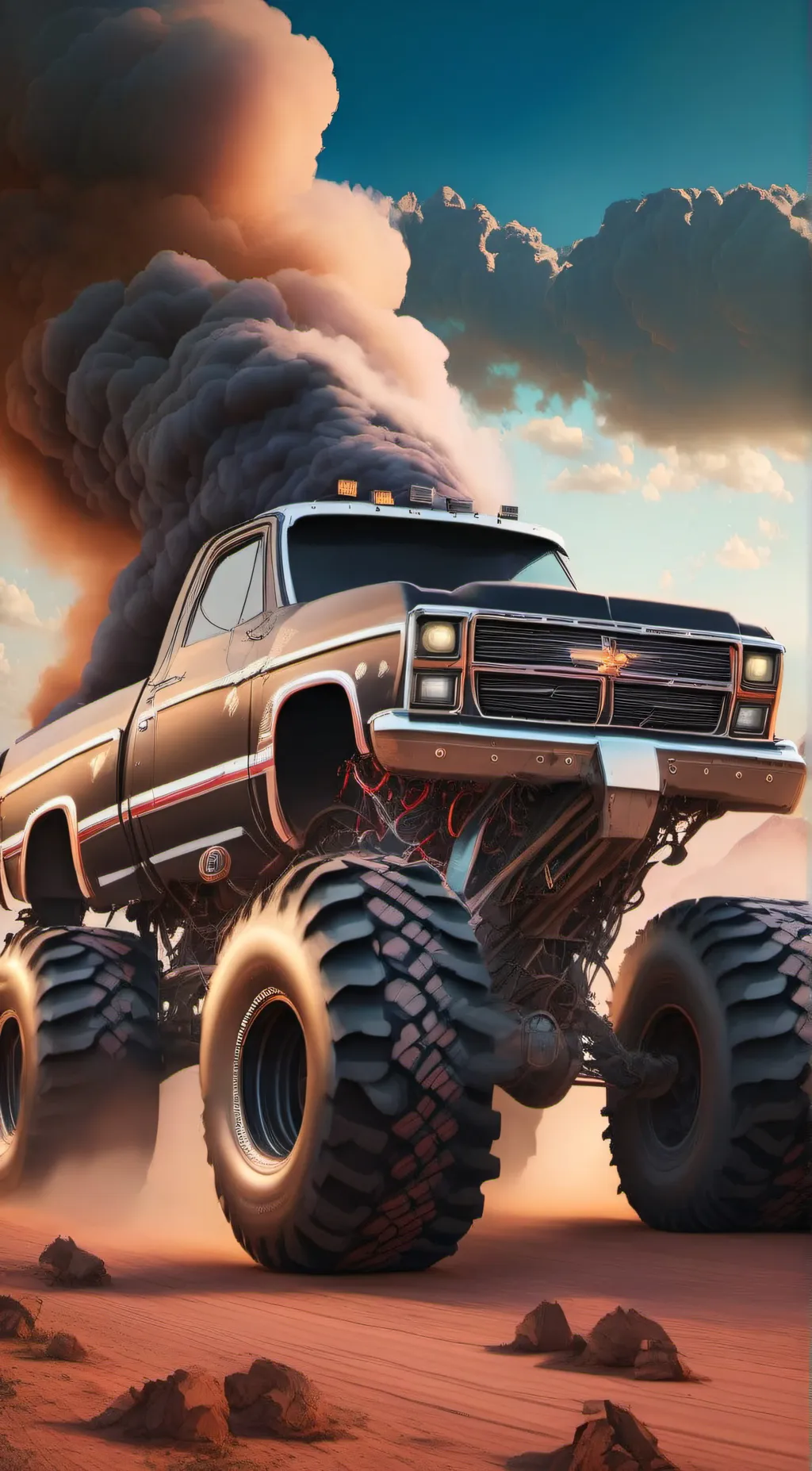 ai character: Monster truck background