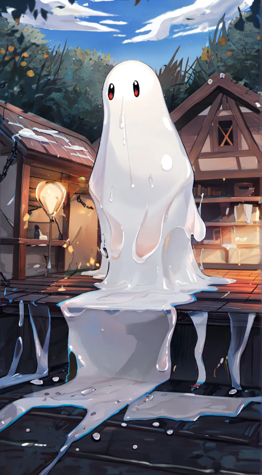 ai character: white slime background