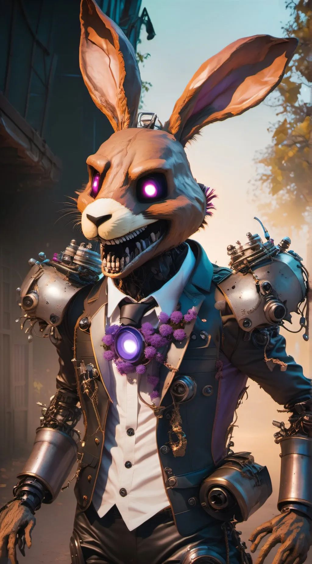 ai character: burnt trap background