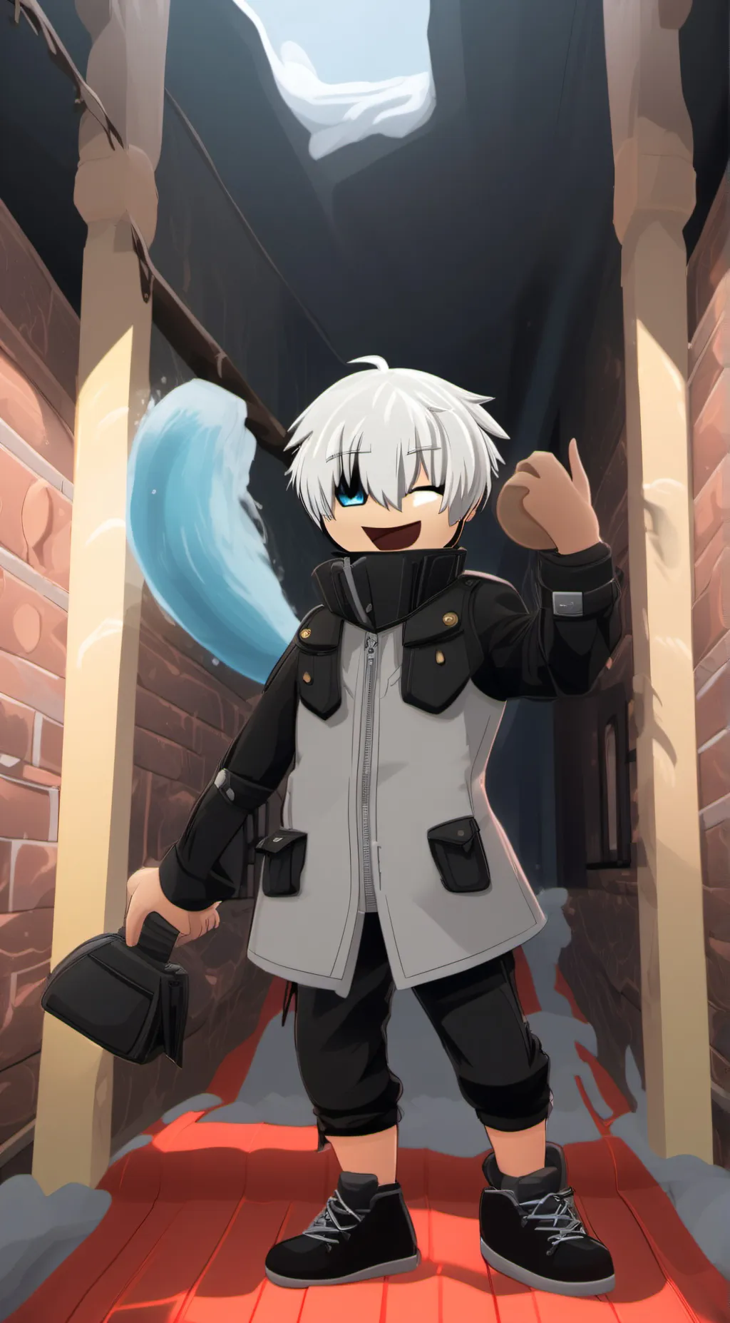 ai character: blinking background