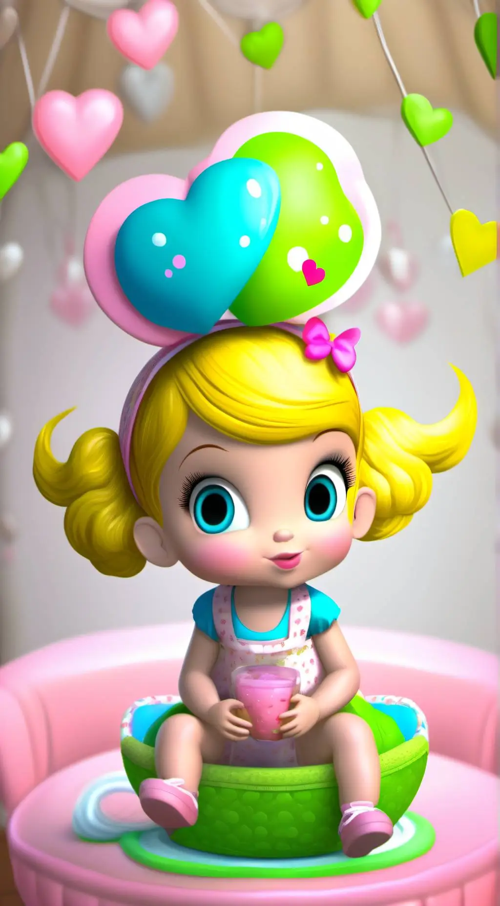 ai character: Baby peach  background