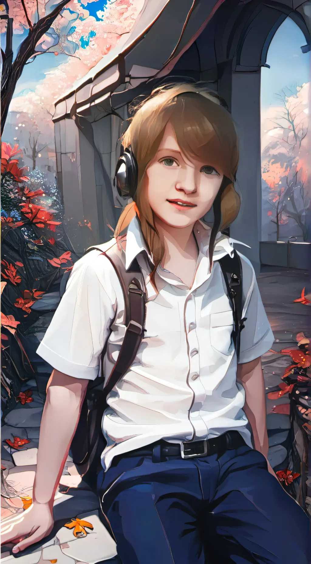 ai character: Me as boy background