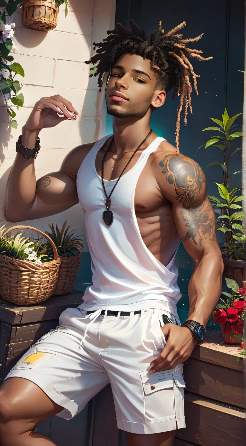 ai character: Ari Thompson  background