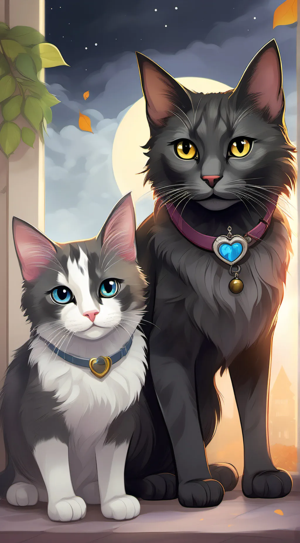 ai character: Luna and Midnight background