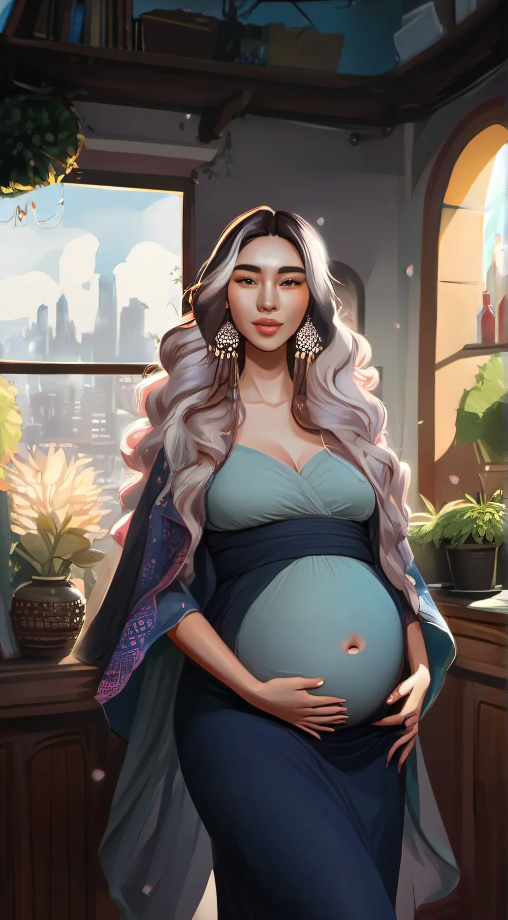 ai character: Ashley  background