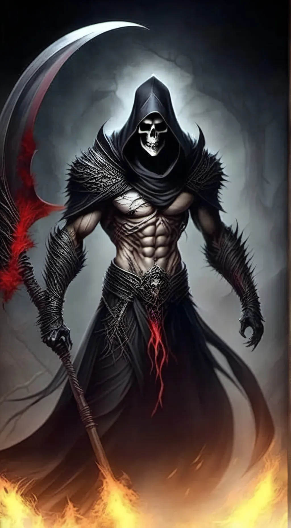 ai character: Grim Reaper  background