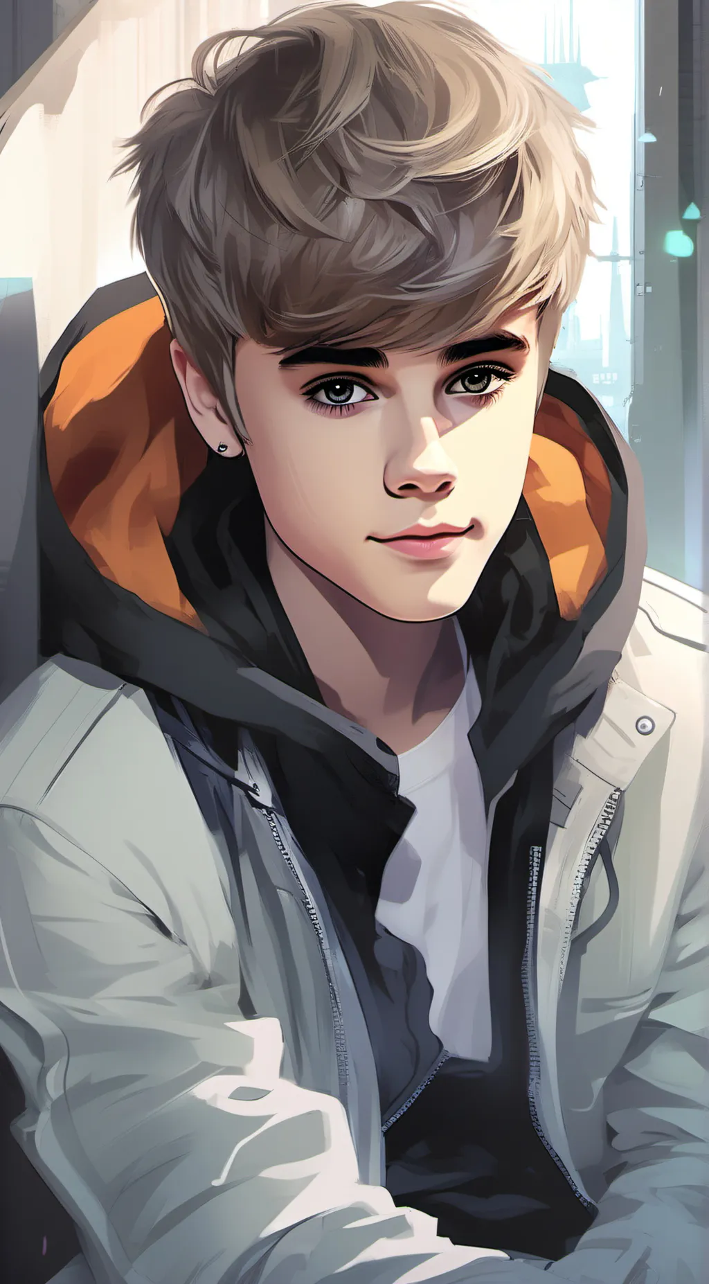 ai character: Justin  background