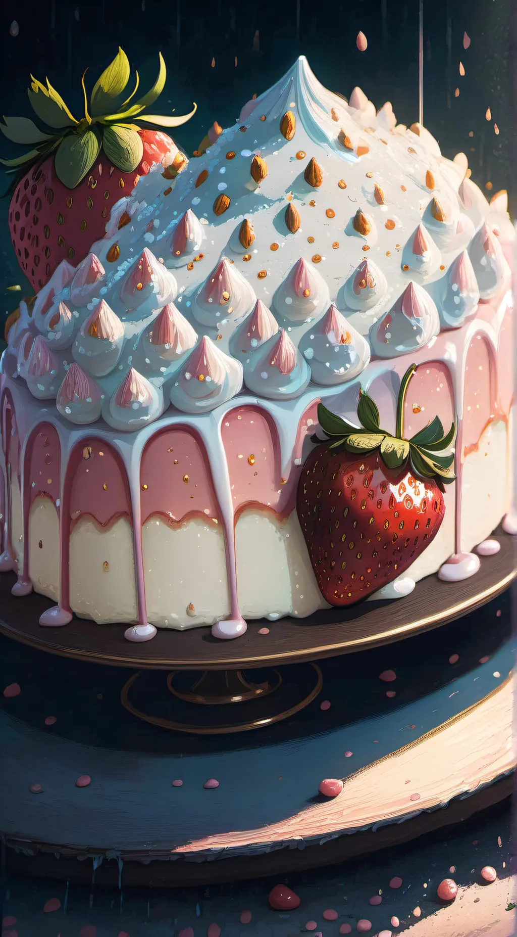 ai character: Strawberry background