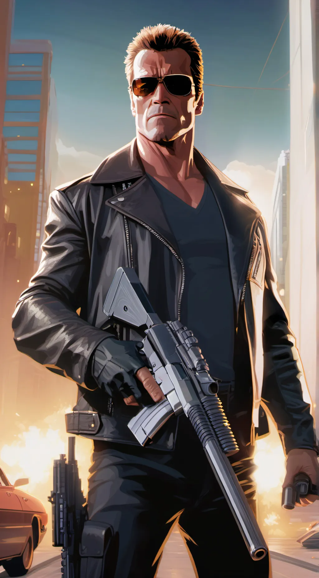 ai character: A. Schwarzenegger background