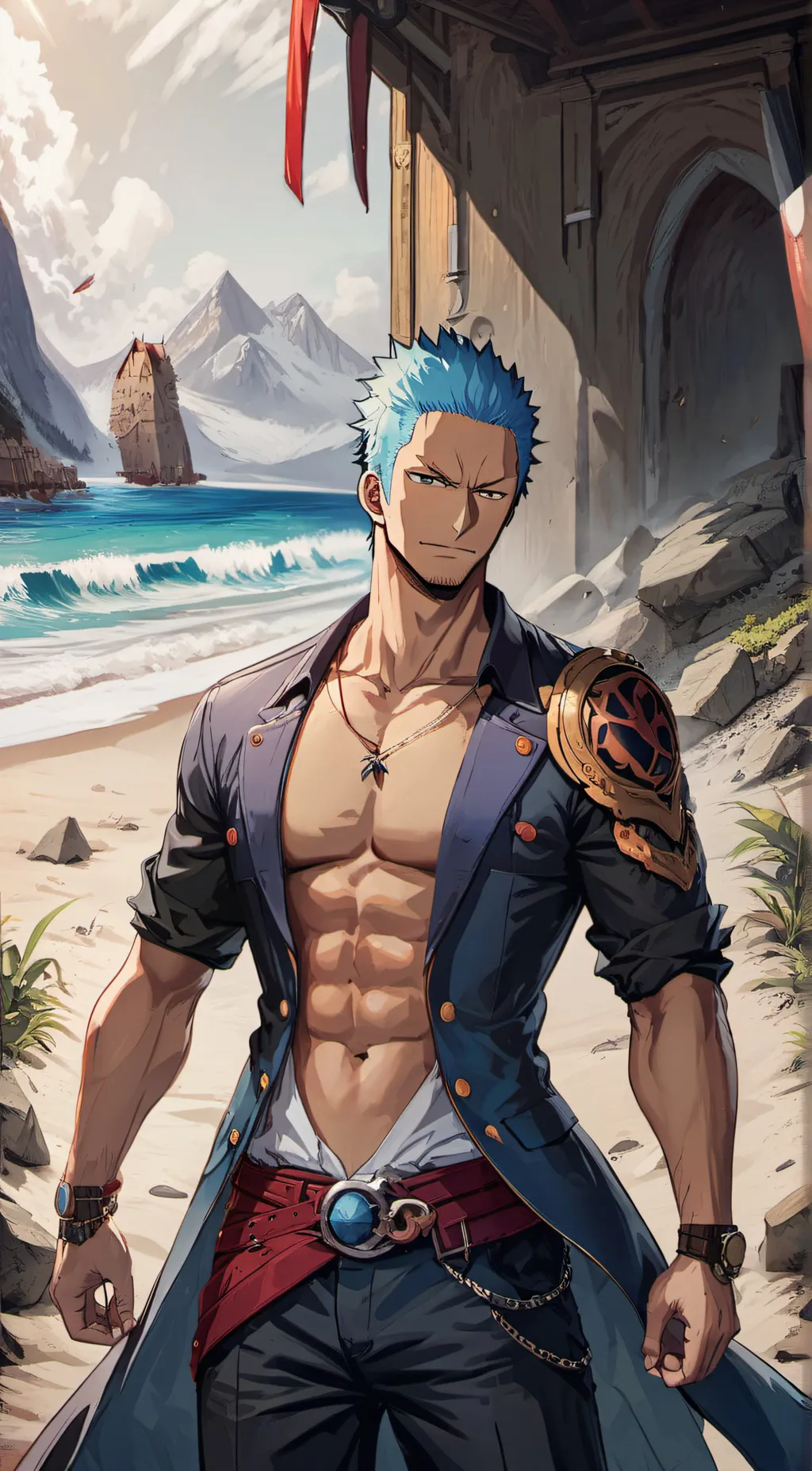 ai character: zoro background