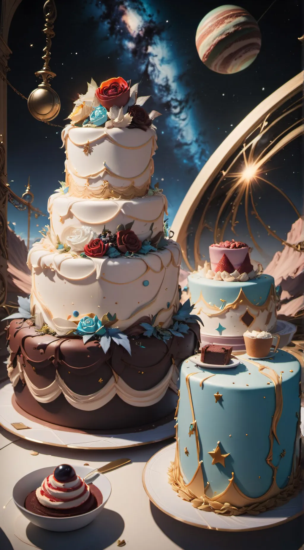 ai character: Cake planet(echo) background