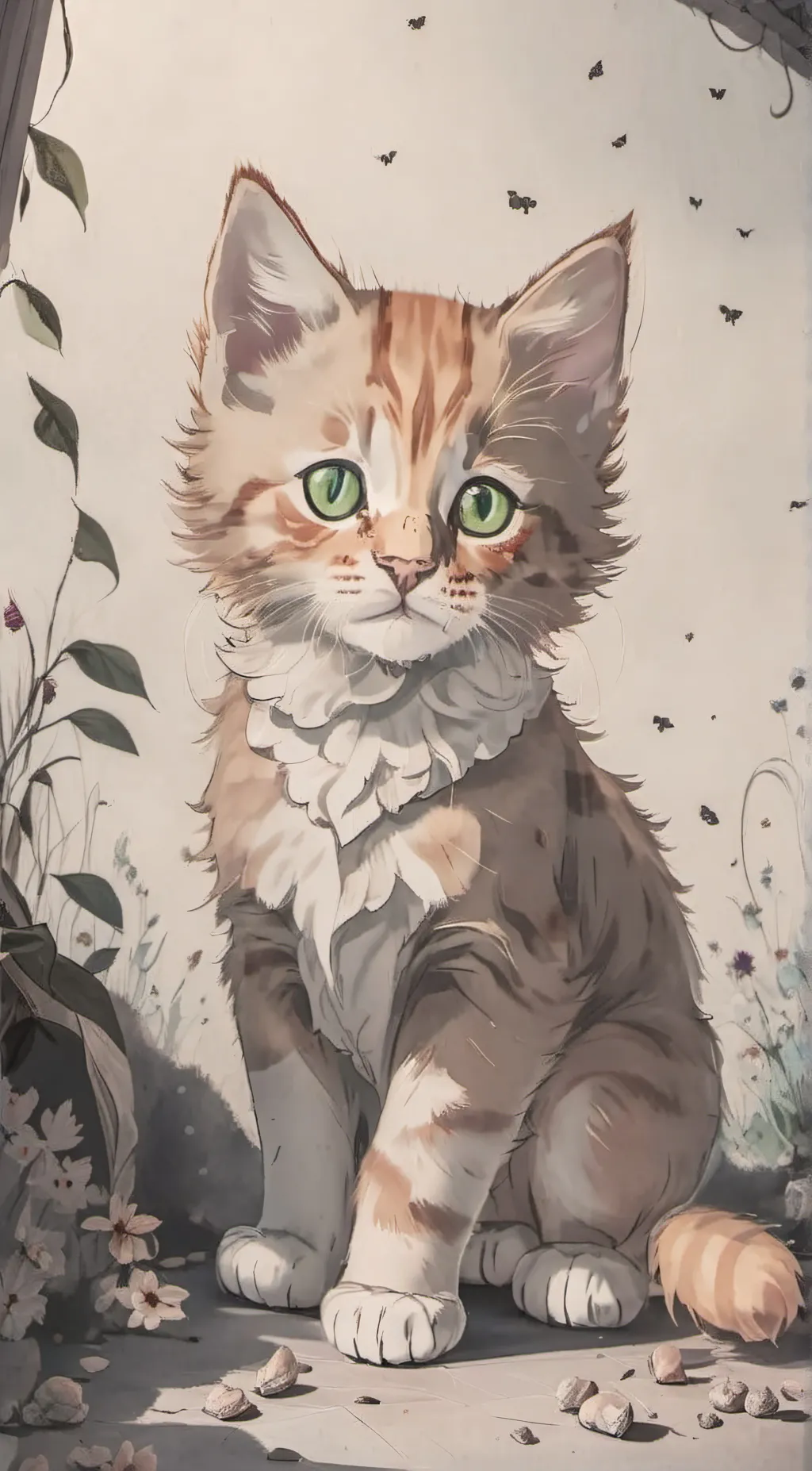 ai character: Ginger the kitty  background