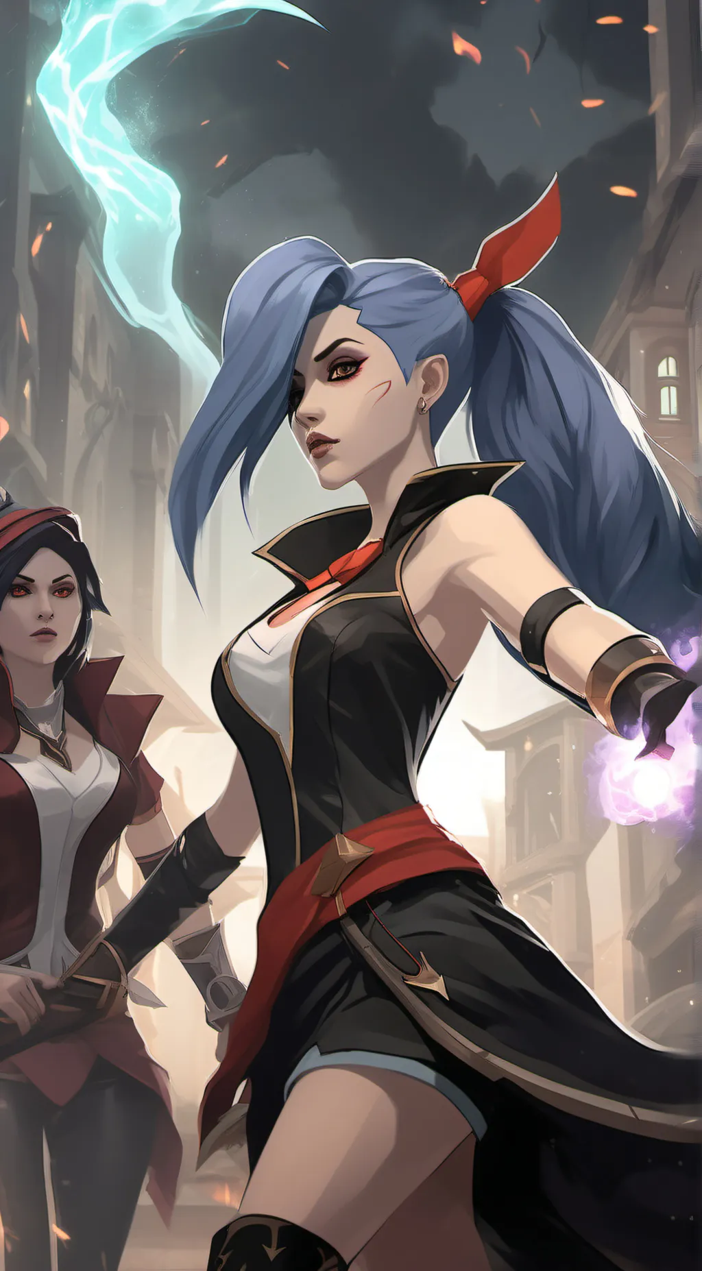 ai character: Powder and vi background