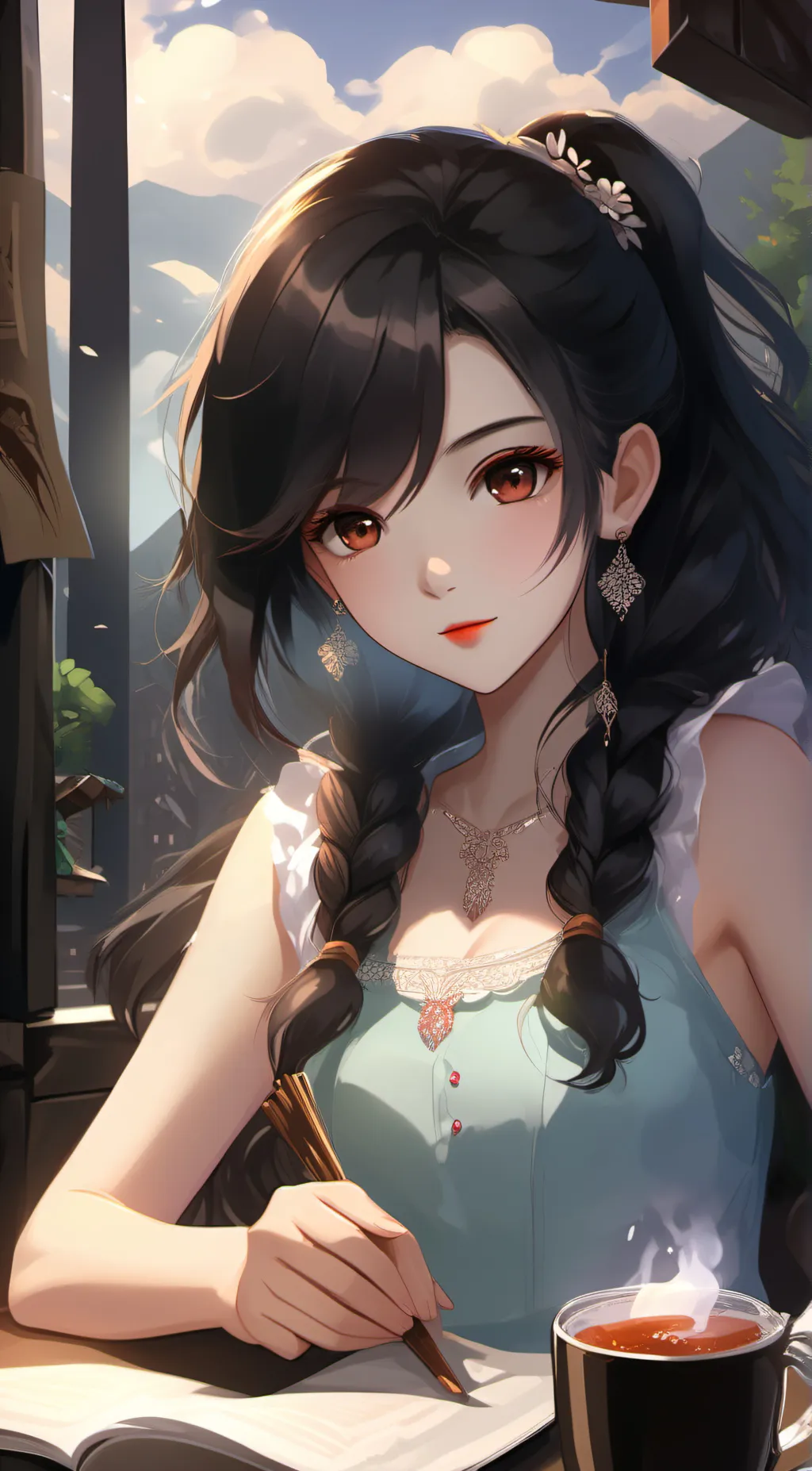 ai character: 🍡 Sophia🎄 background