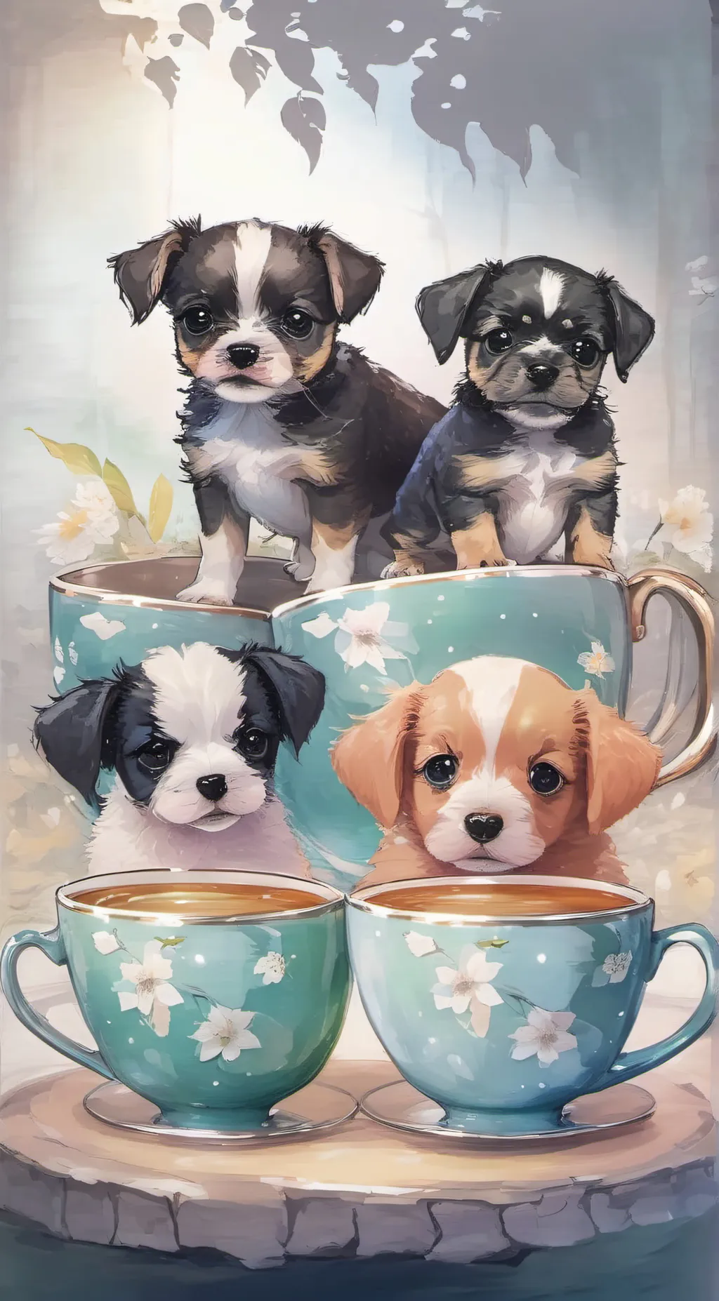 ai character: Teacup pups!!  background