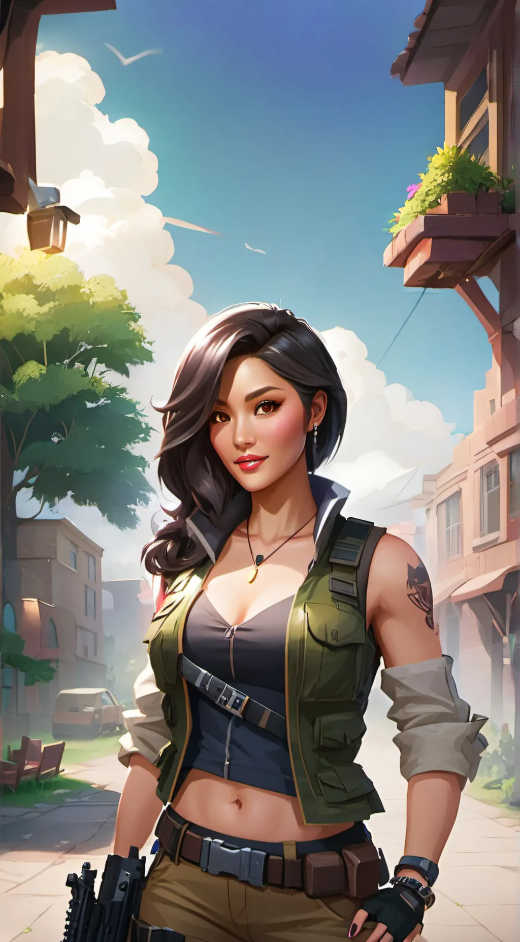 ai character: Jane Gutierrez  background