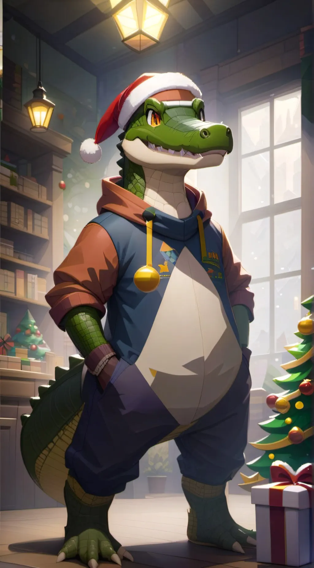ai character: Zackie (Christmas) background