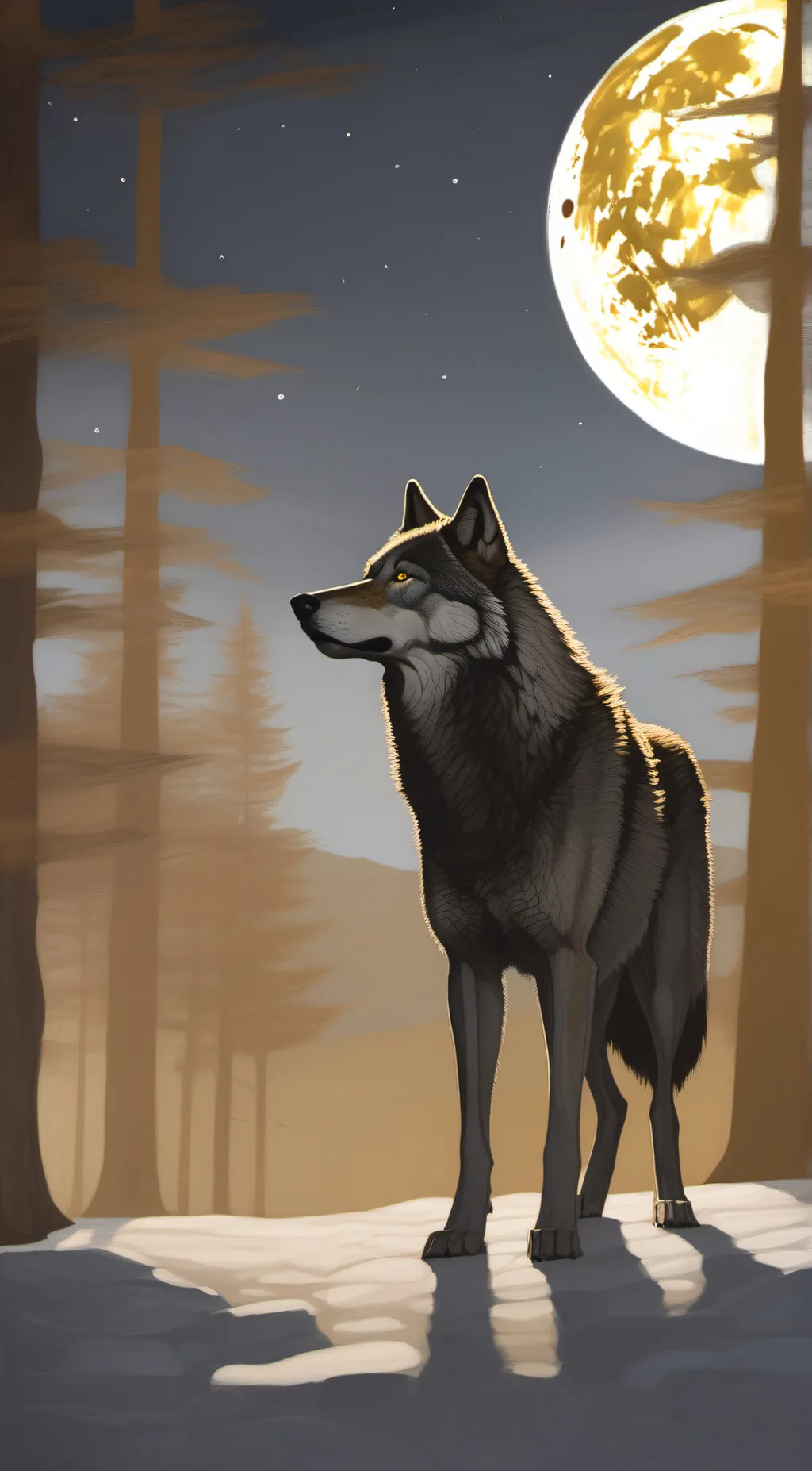 ai character: Moon Wolf background