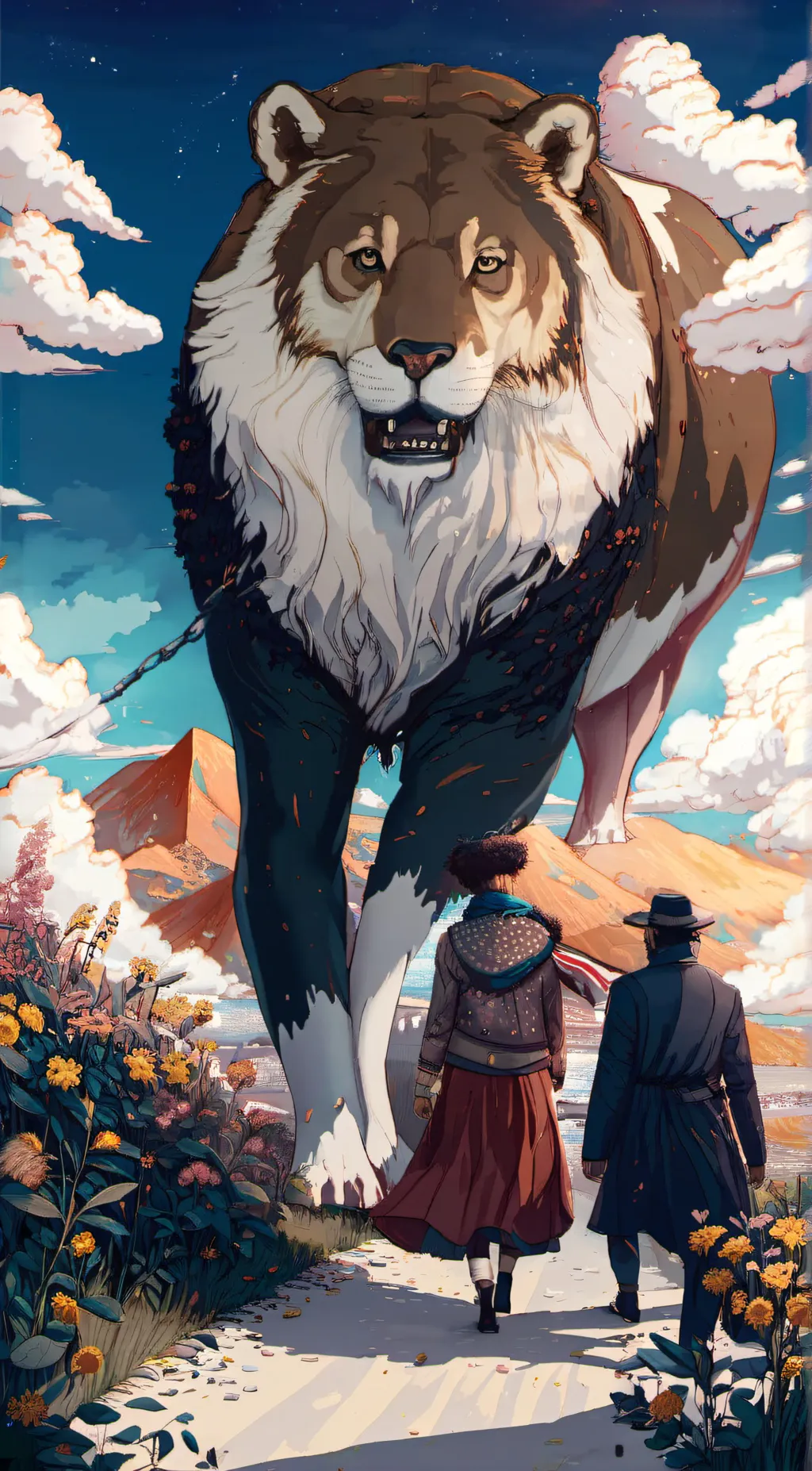 ai character: Leo lion background