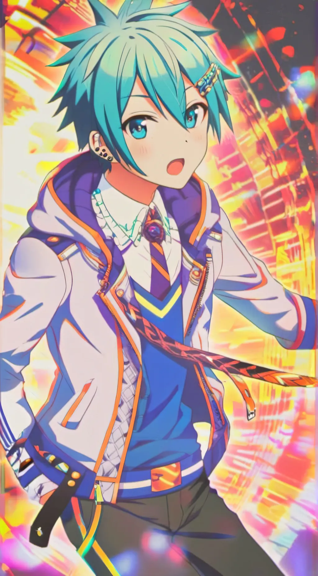 ai character: Ash🛼🩵🩷 background