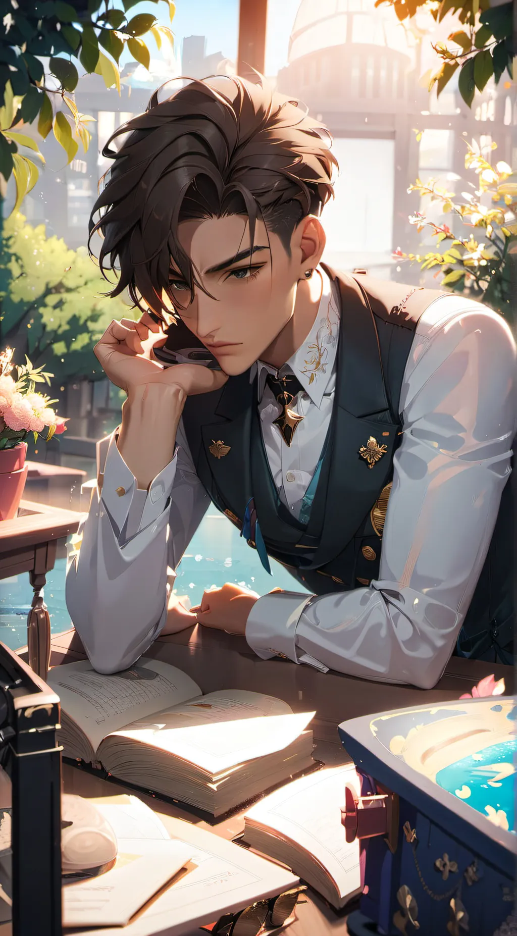 ai character: leon background