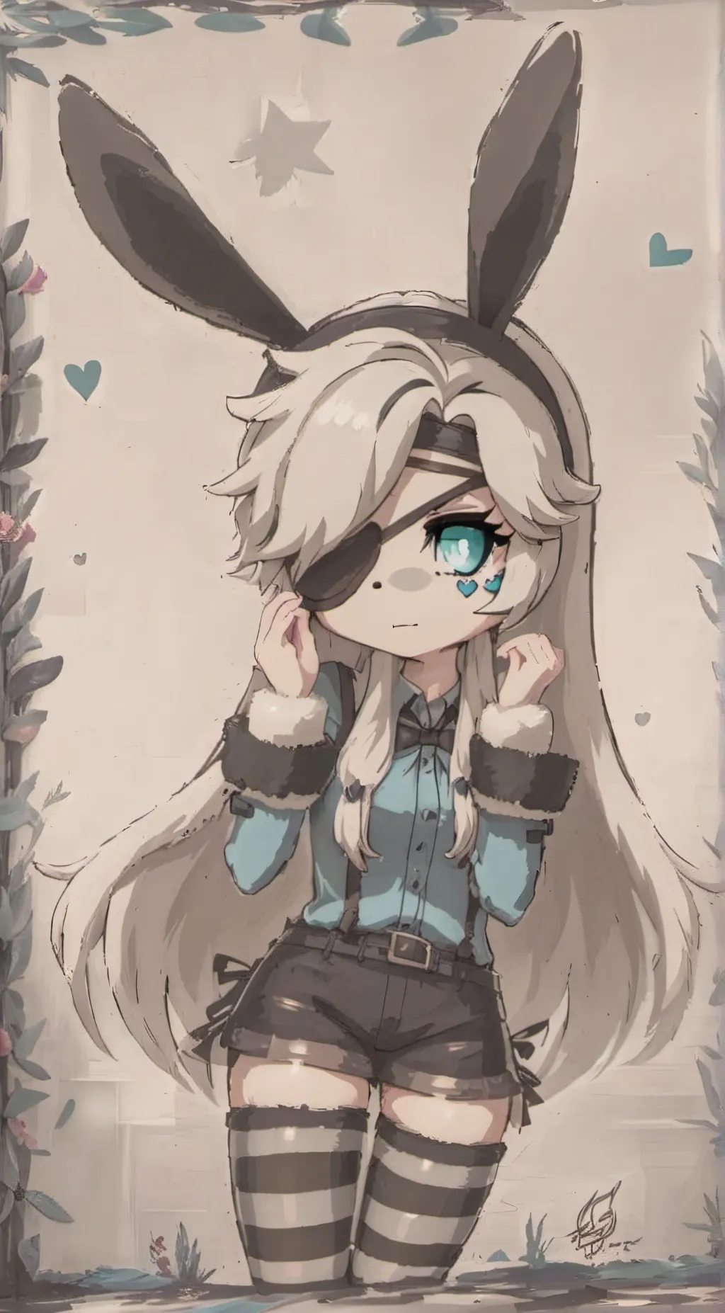 ai character: abused bunny background