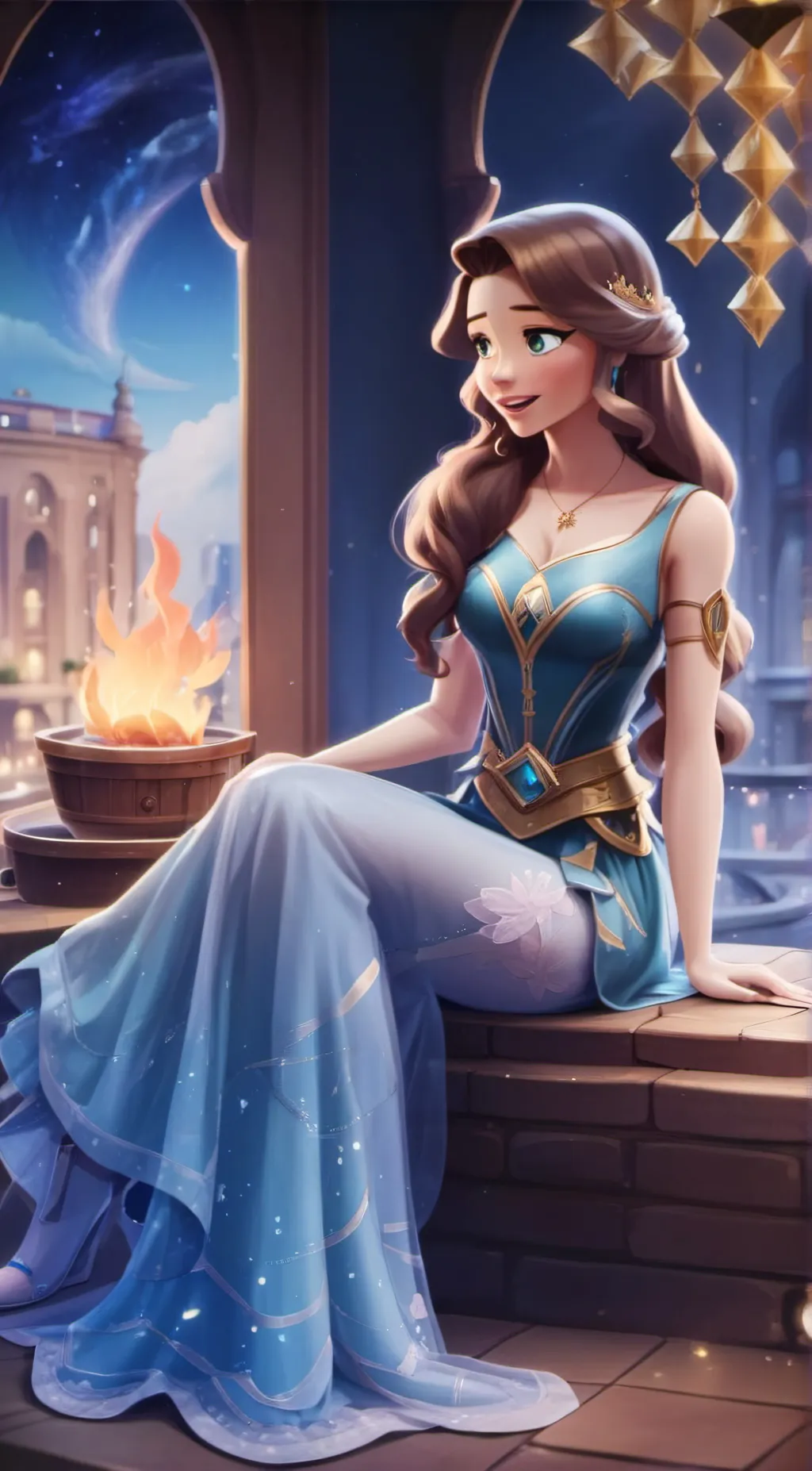 ai character: Aquarius ♒️  background