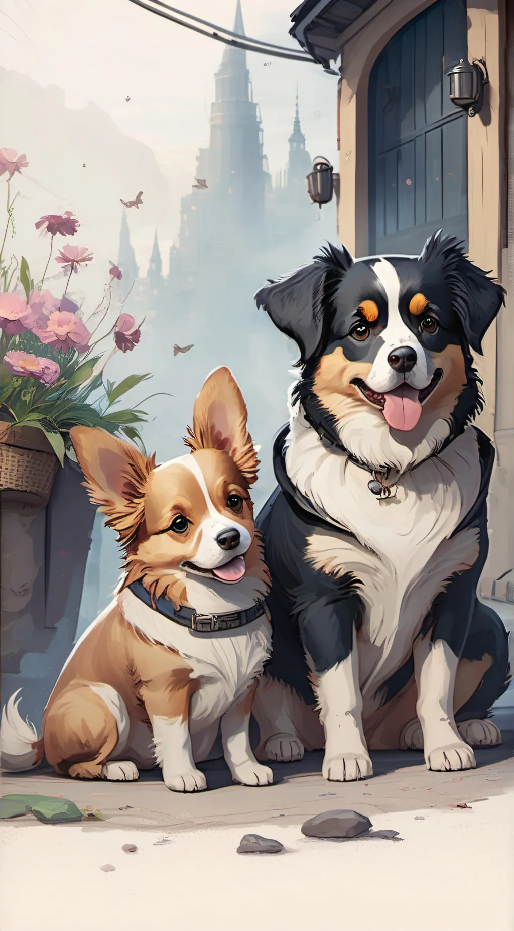 ai character: Lilly and. emma background