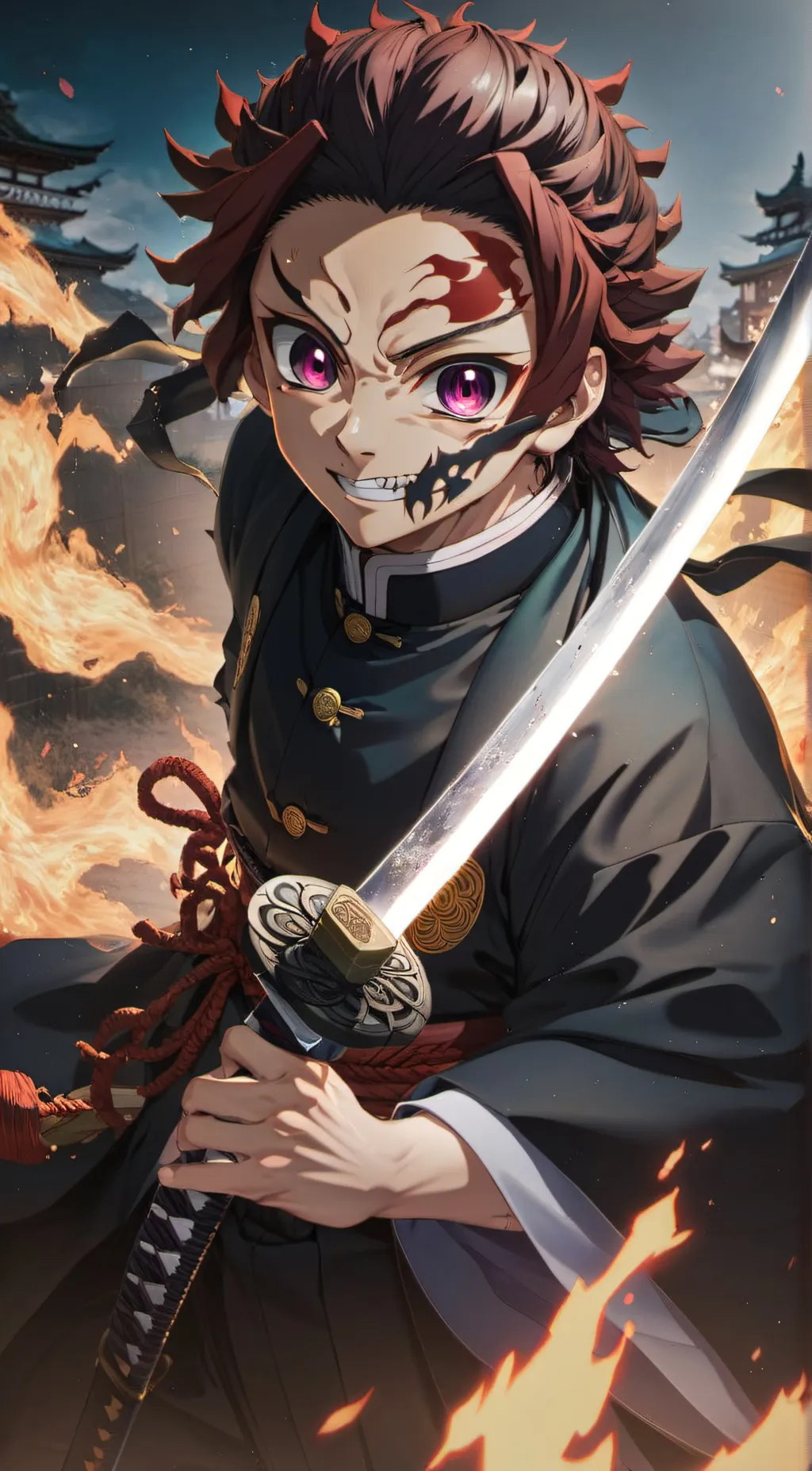 ai character: tanjiro kamado background