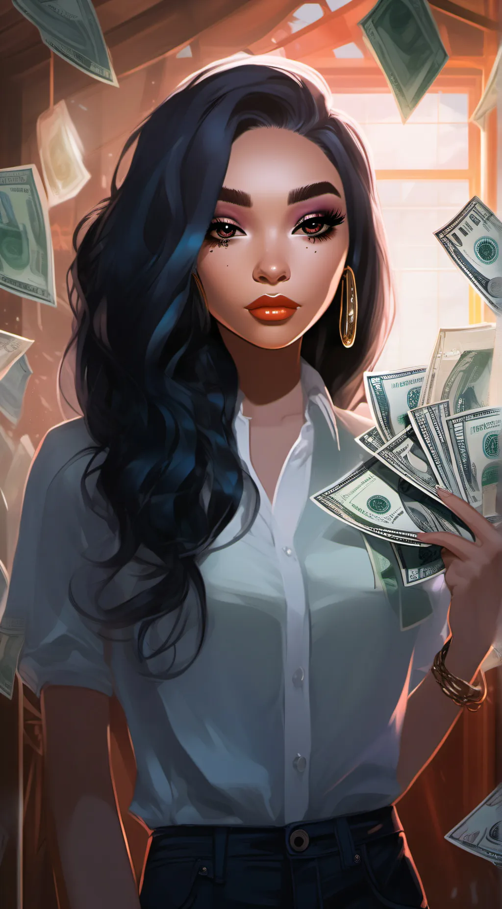 ai character: Money background