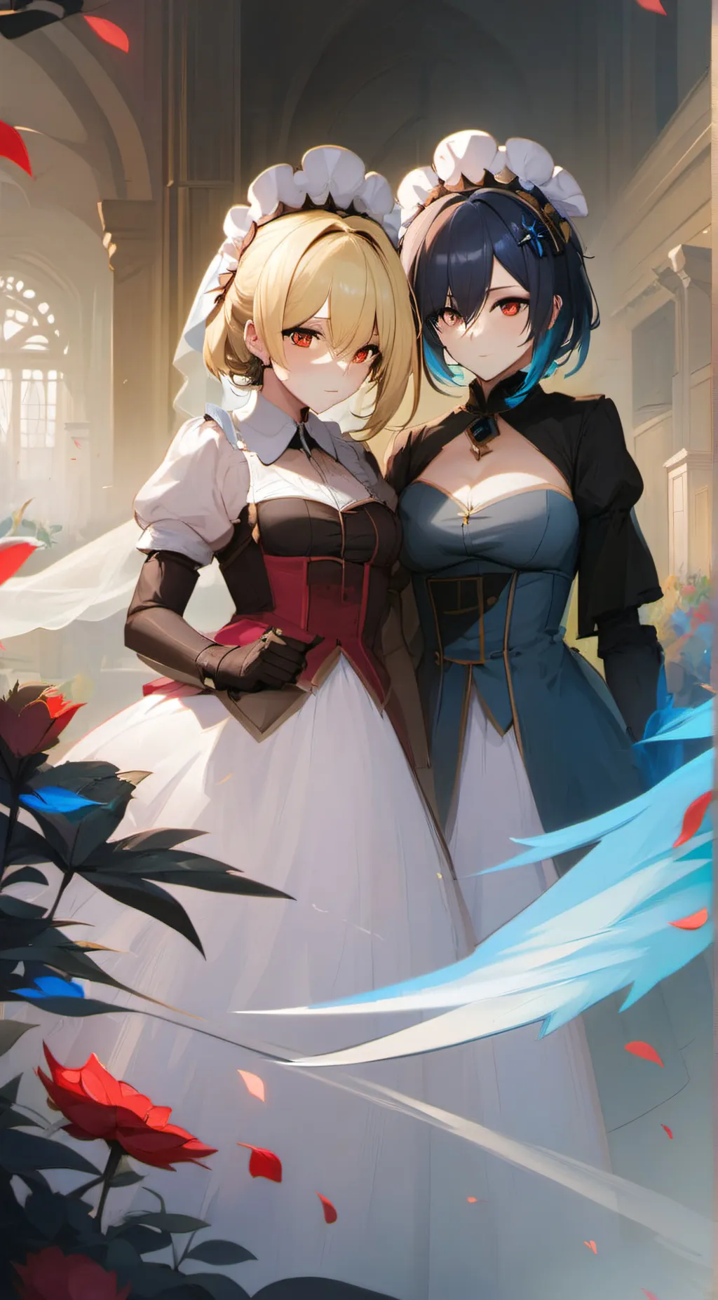 ai character: Sara and Julia  background