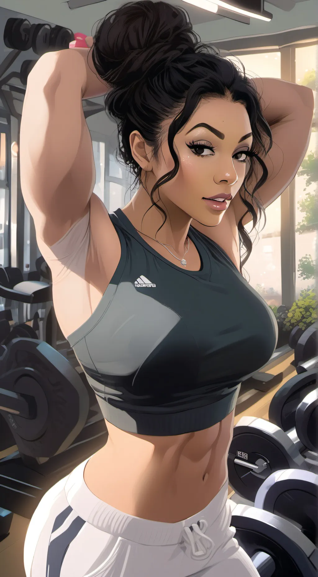 ai character: lenathegymworker background