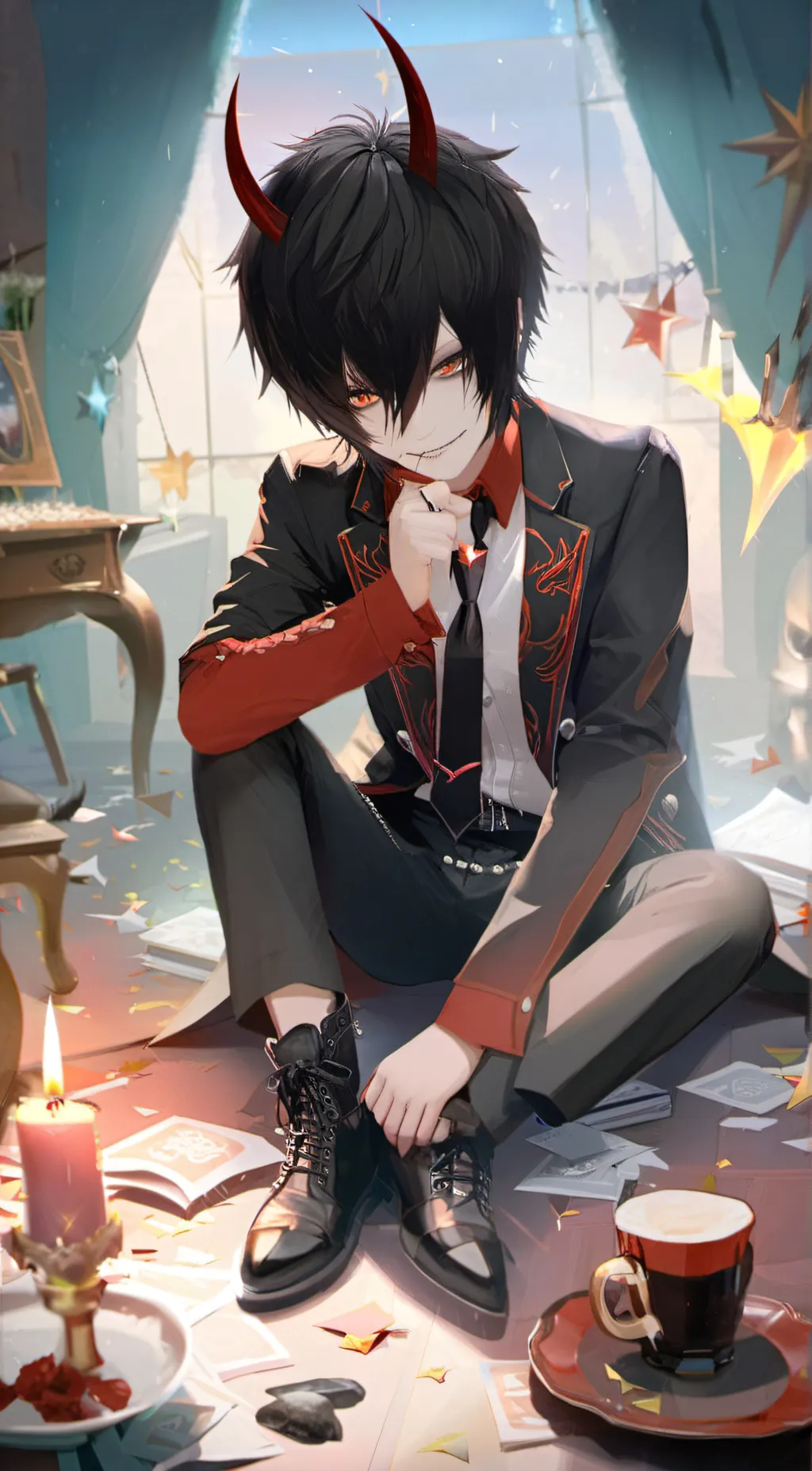 ai character: *× Ein ×+ background