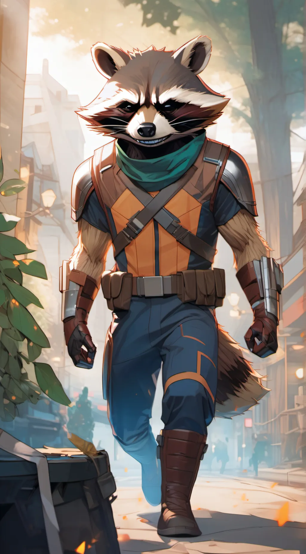 ai character: Rocket Raccoon background