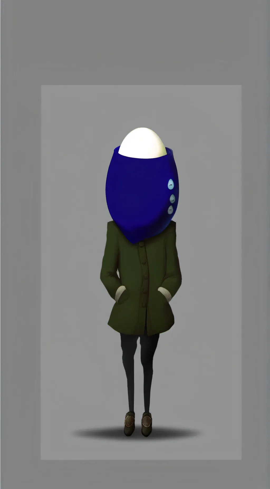 ai character: Eggface  background